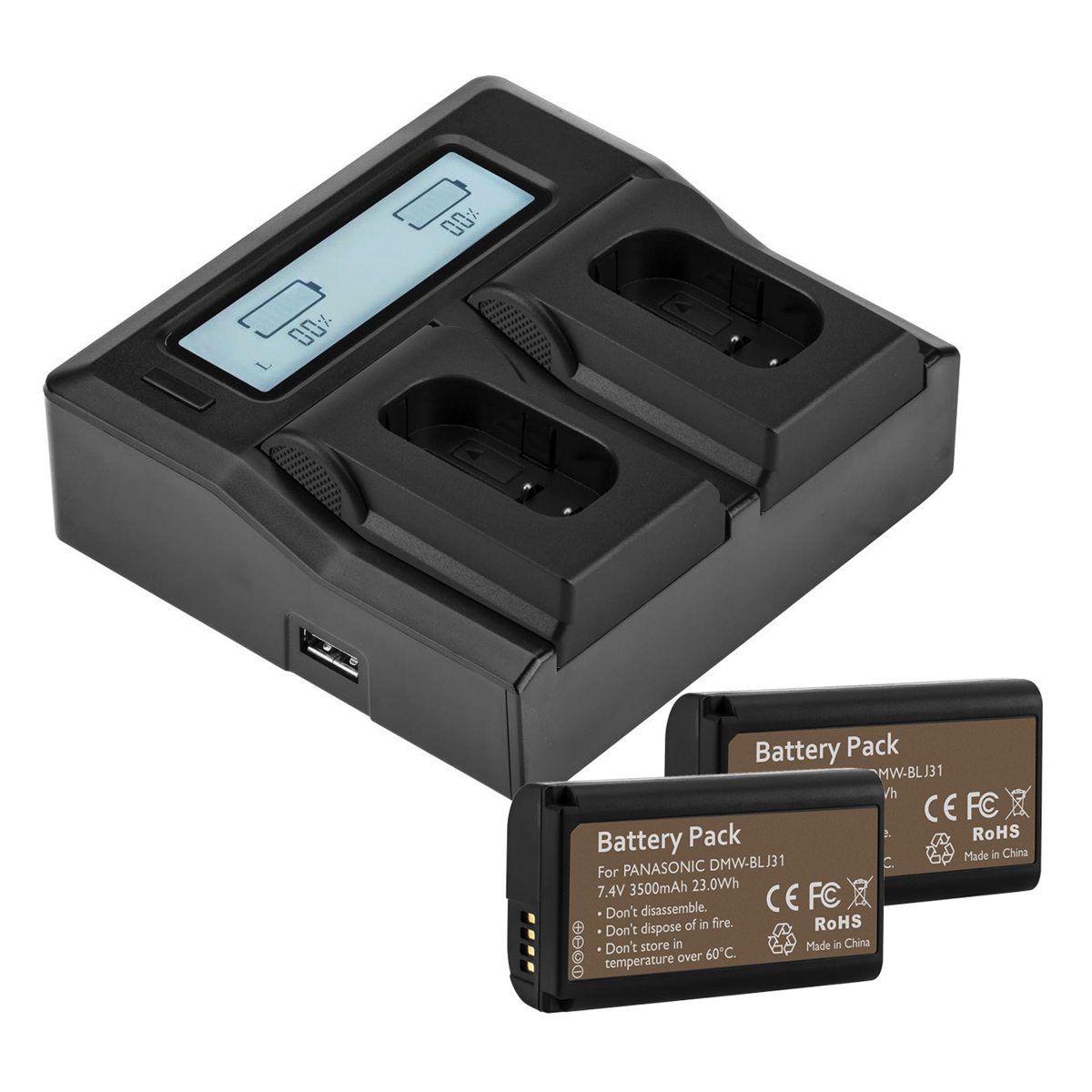 

Green Extreme 2 Pack DMW-BLJ31 Battery and Dual Charger Kit (7.4V, 3500mAh)