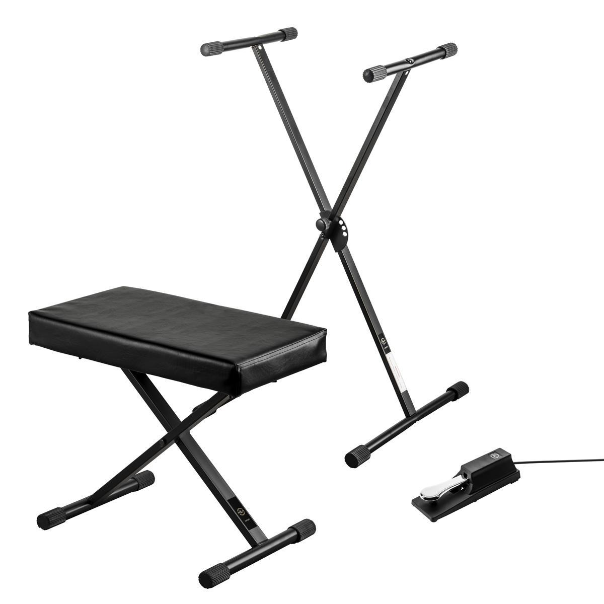 Image of H&amp;A Keyboard Stand Bench with Sustain Pedal Bundle