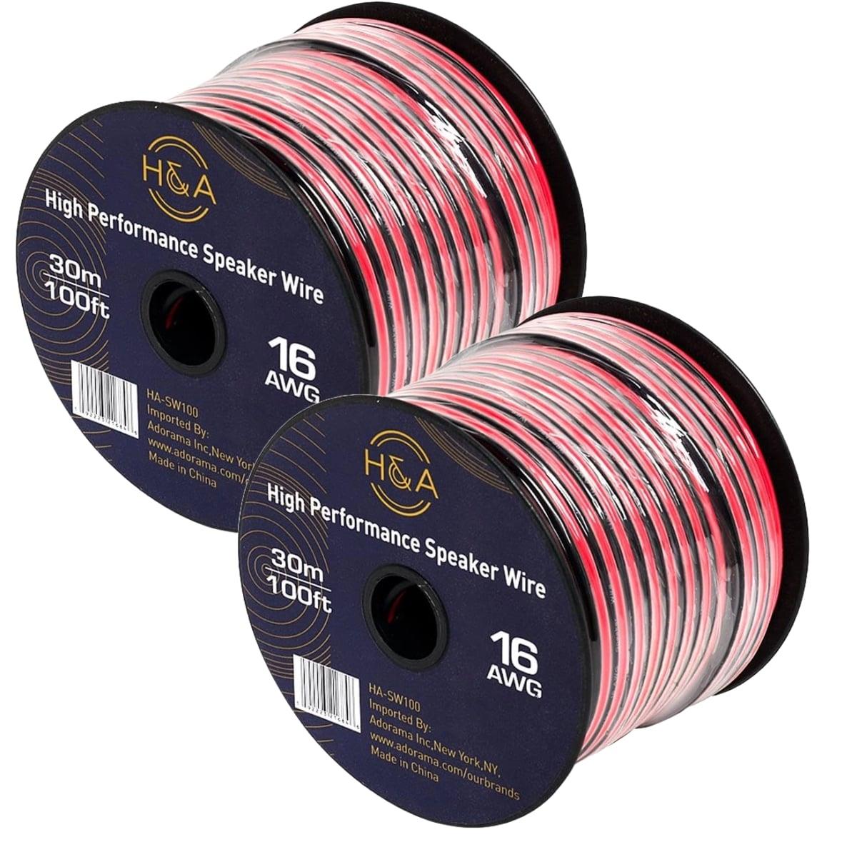 Image of H&amp;A 16 AWG Speaker Wire Cable (100' Per Spool) 2 Pack