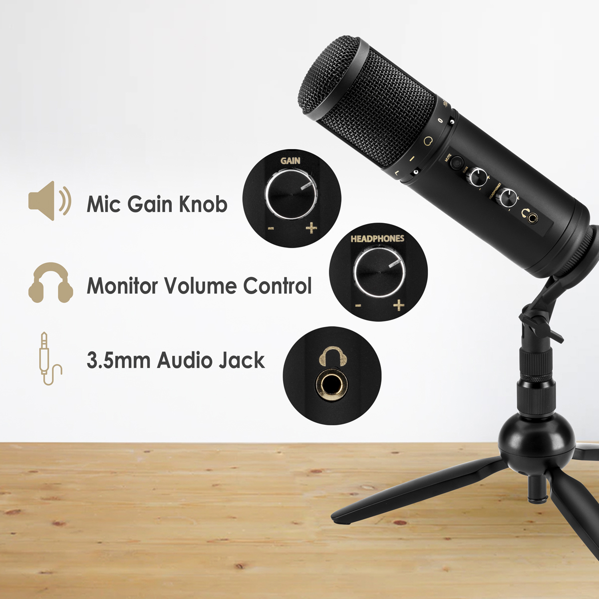 HA USB Microphone For Podcasting and Studio Recording #HA-UPM