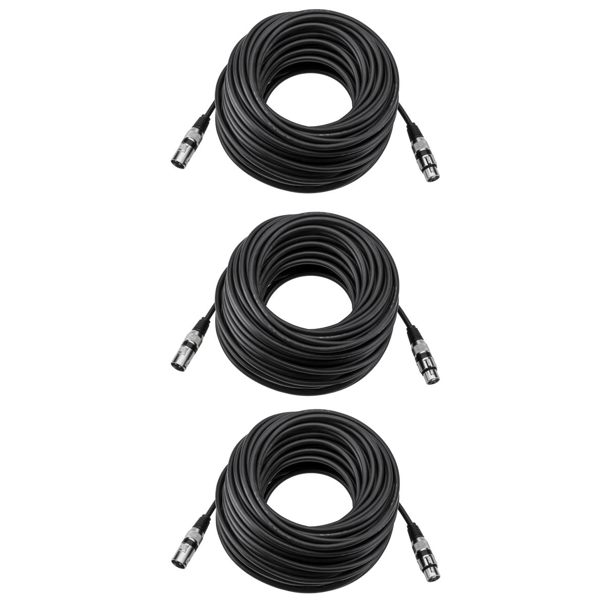 

H&A 3 Pack Value Series XLR M to F Professional Microphone Cable - 100'