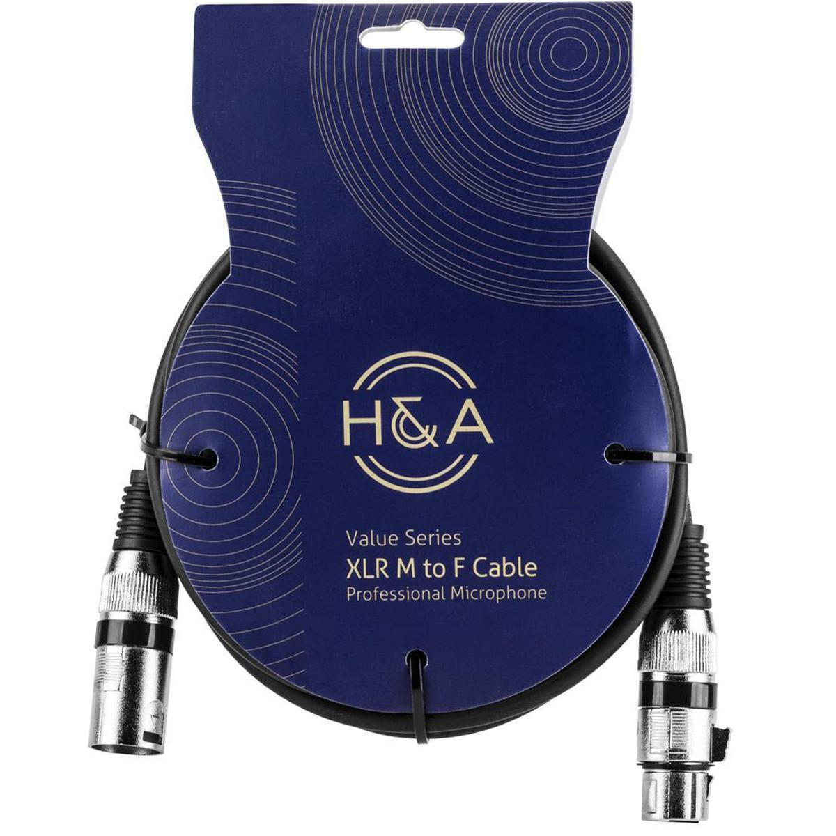 

H&A Value Series 10 Pack XLR M to F Professional Microphone Cable - 15'