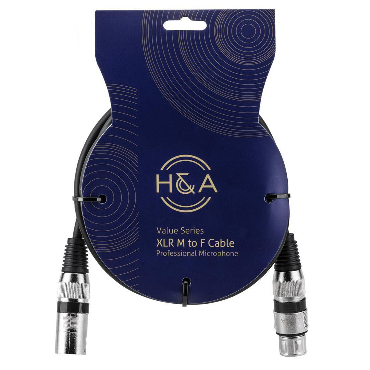 

H&A Value Series, 2 Pack XLR M to F Professional Microphone Cable - 3'