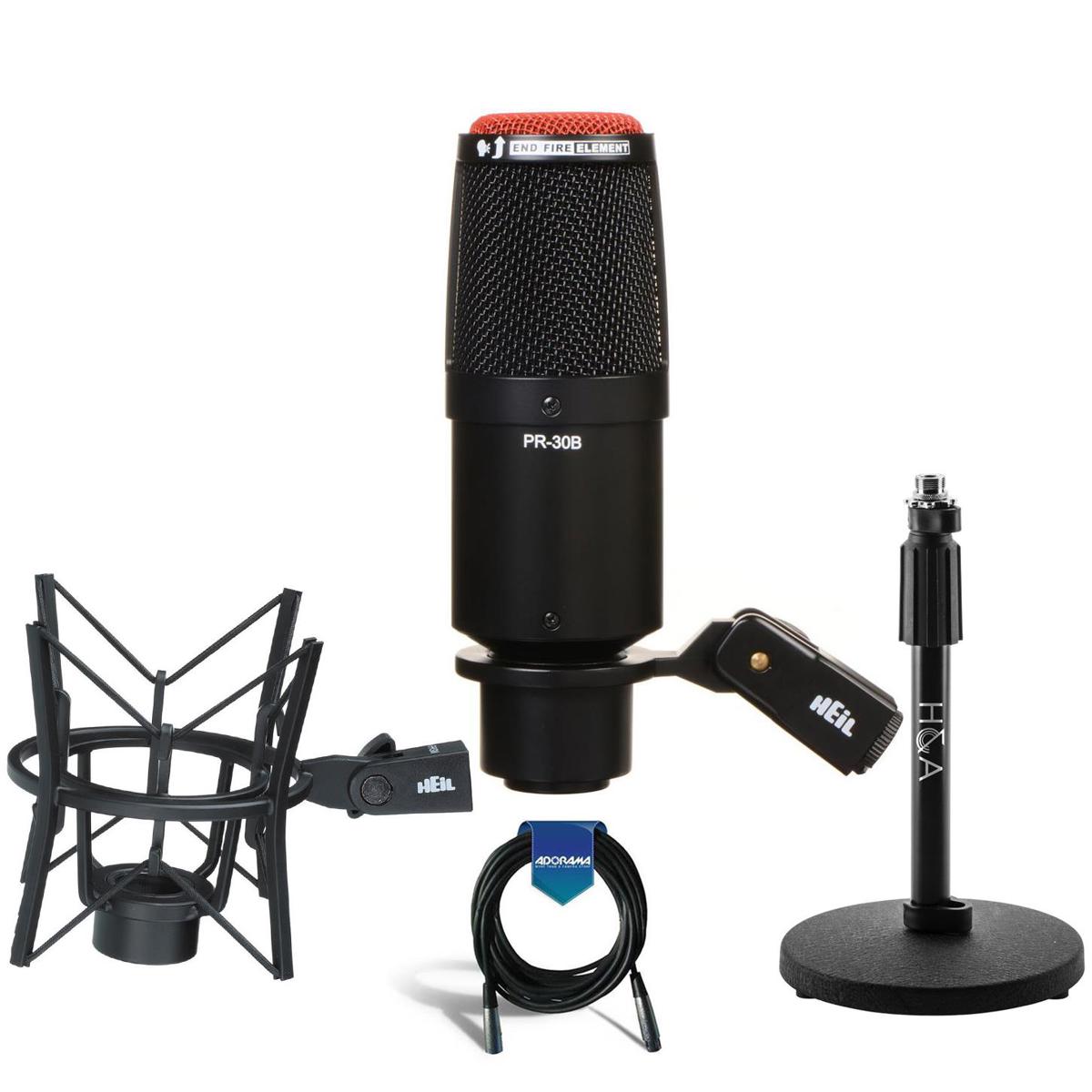 

Heil Sound PR30B Large Diameter Cardioid Studio Microphone,Black Body W/ACC KIT