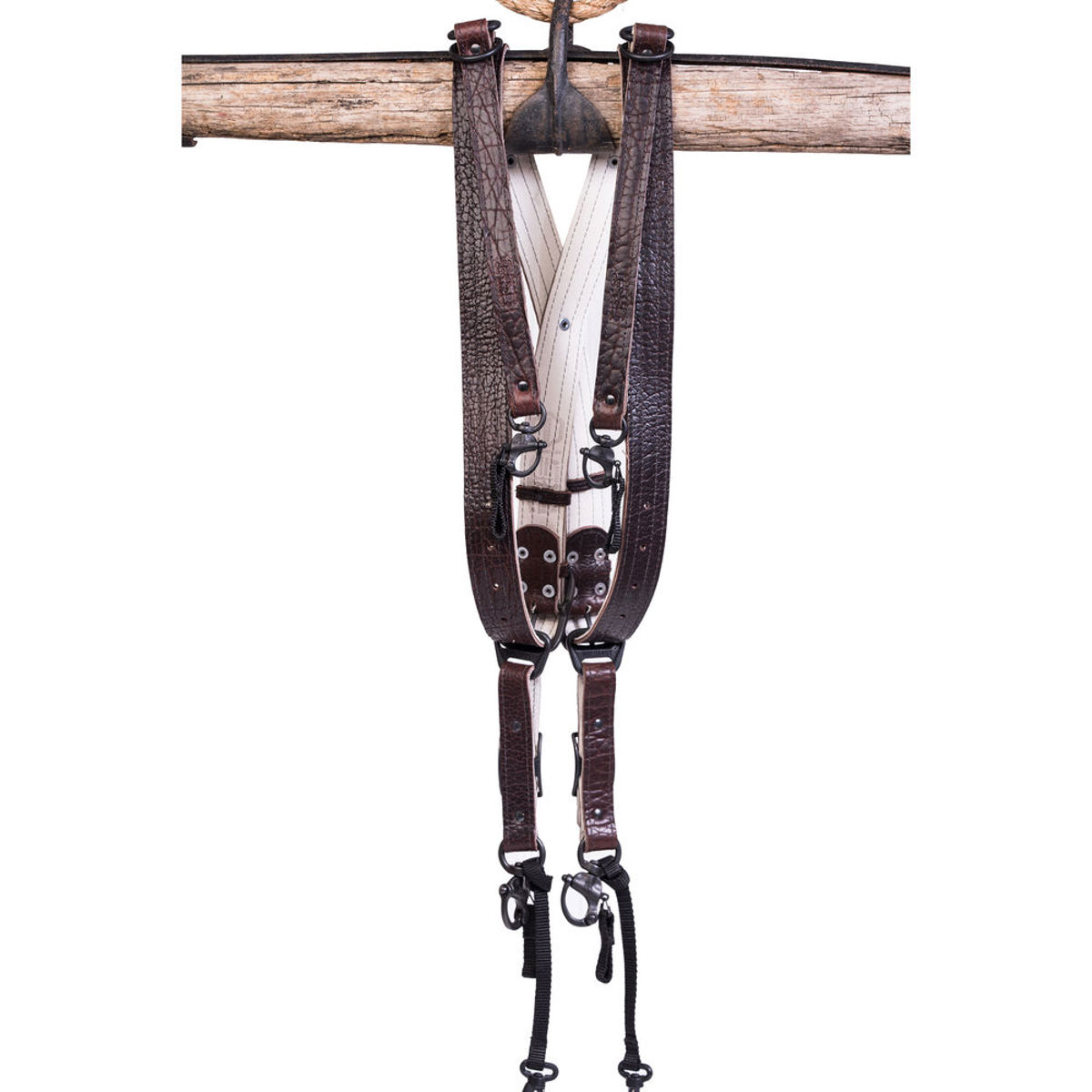 

HoldFast Gear 2-Camera American Bison Leather Harness No D-Rings Mahogany, Large