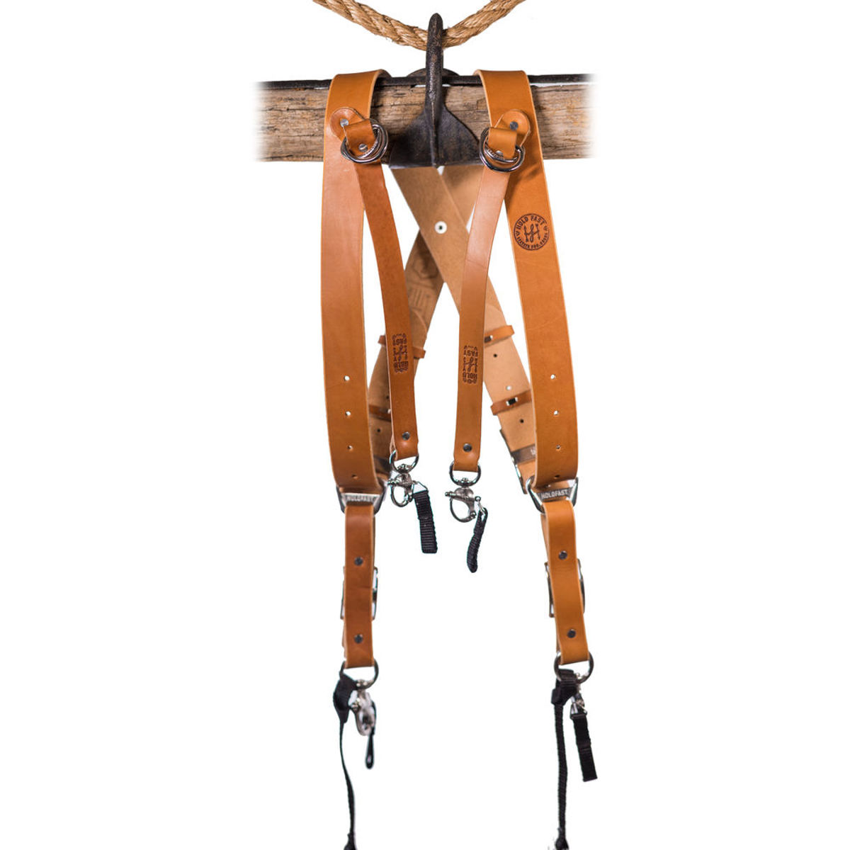 

HoldFast Gear Money Maker 3-Camera English Bridle Leather Harness, Tan, Large