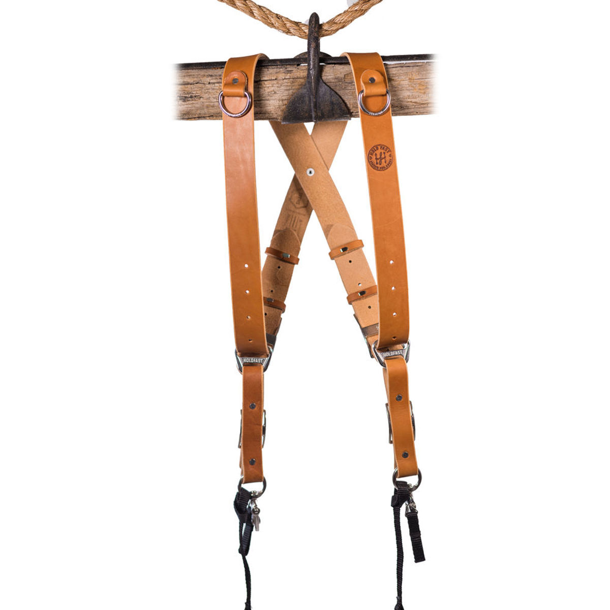 

HoldFast Gear Money Maker 2-Camera English Bridle Leather Harness, Tan, Large