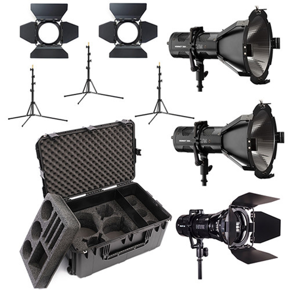 

Hive 3 Light Kit Includes 2 Hornet 200-C Par Spot, Wasp 100-C Par Spot, 3 Stands
