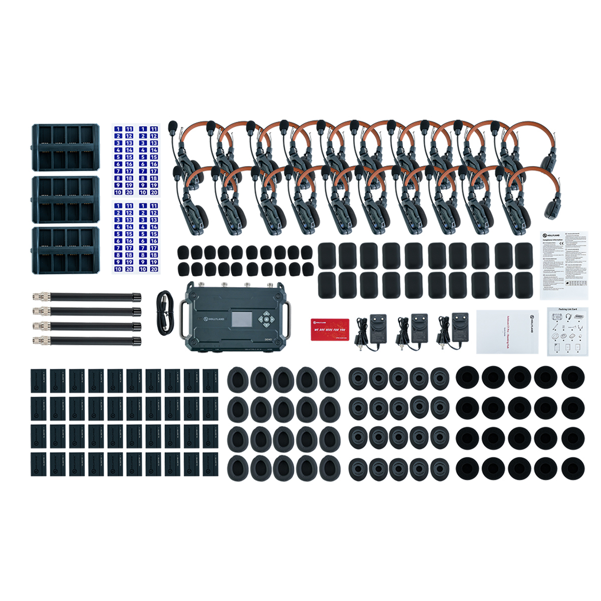 

Hollyland Solidcom C1 Pro 20S 20-P System with Roaming Hub, 20x Headsets,V-Mount