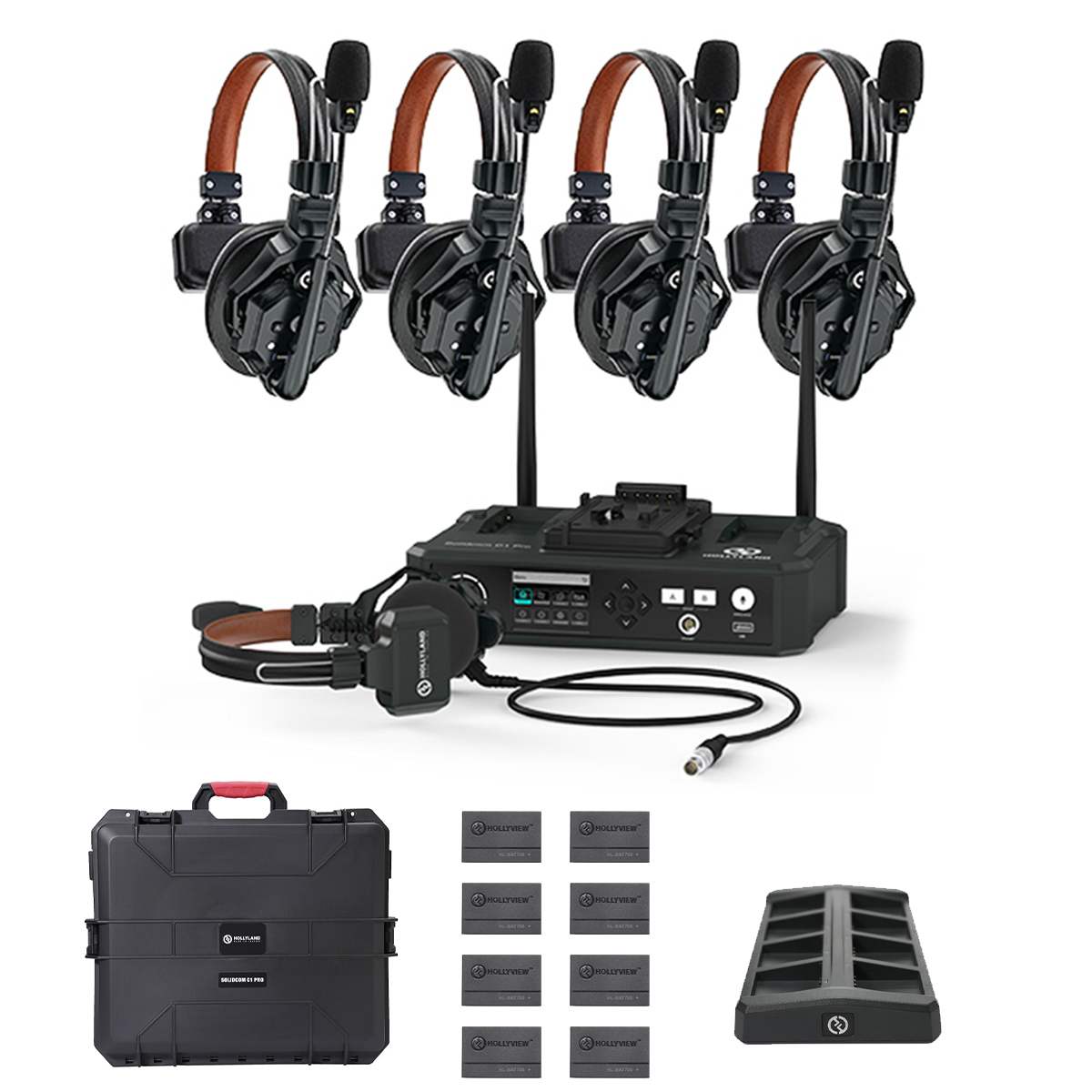 

Hollyland Solidcom C1 Pro Full-Duplex ENC Intercom System with 5x Headsets & Hub
