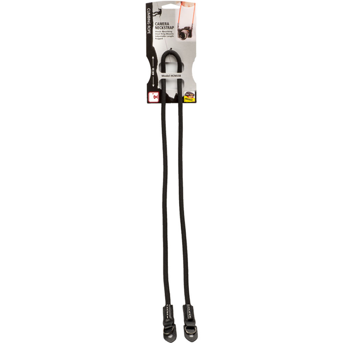 

Hoodman 9mm Climbing Rope Neckstrap for Camera with Lens Up to 5 Lbs, Black