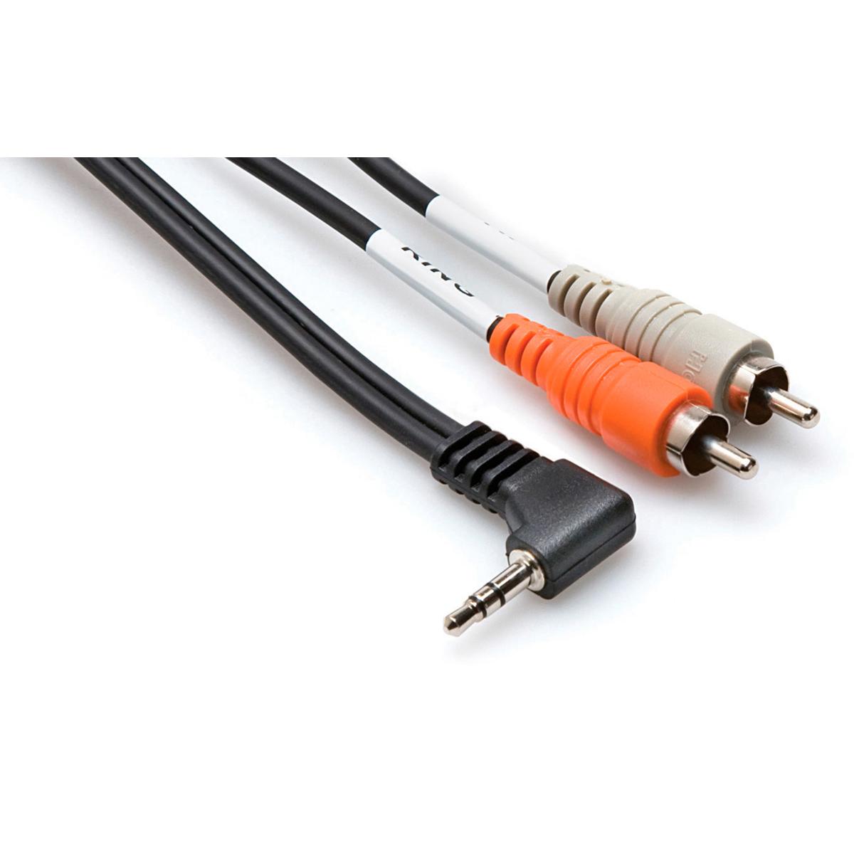 

Hosa Technology Hosa 3' Right-Angle 3.5mm TRS to Dual RCA Stereo Breakout Y-Cable