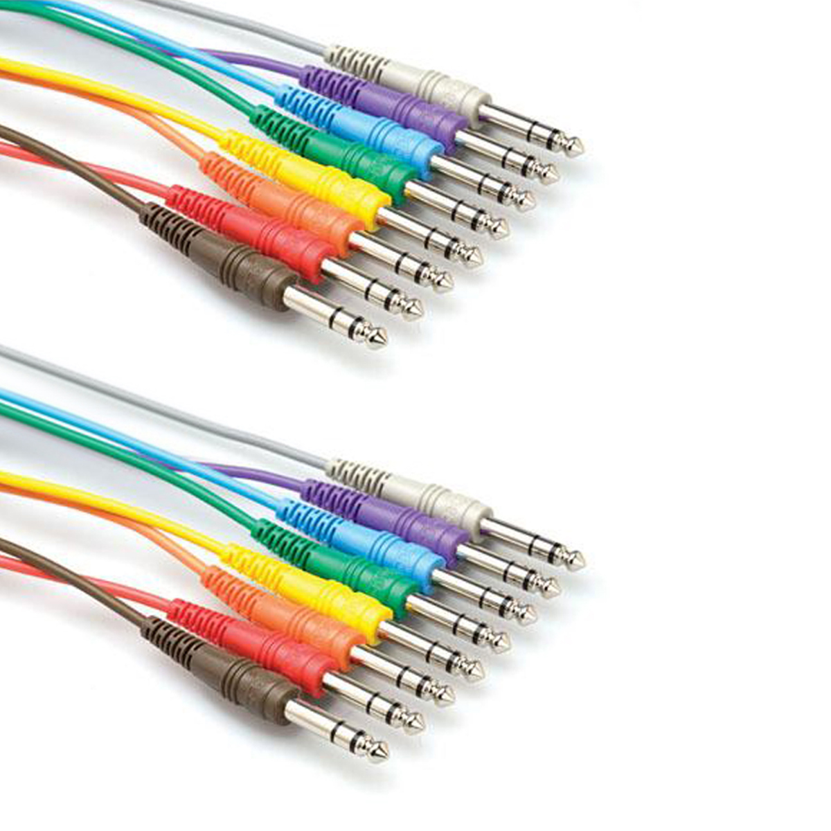

Hosa Technology Hosa 2x Stereo Patchbay 1/4" Phone to 1/4" Phone Male TRS Cable, 1.5', Set of 8