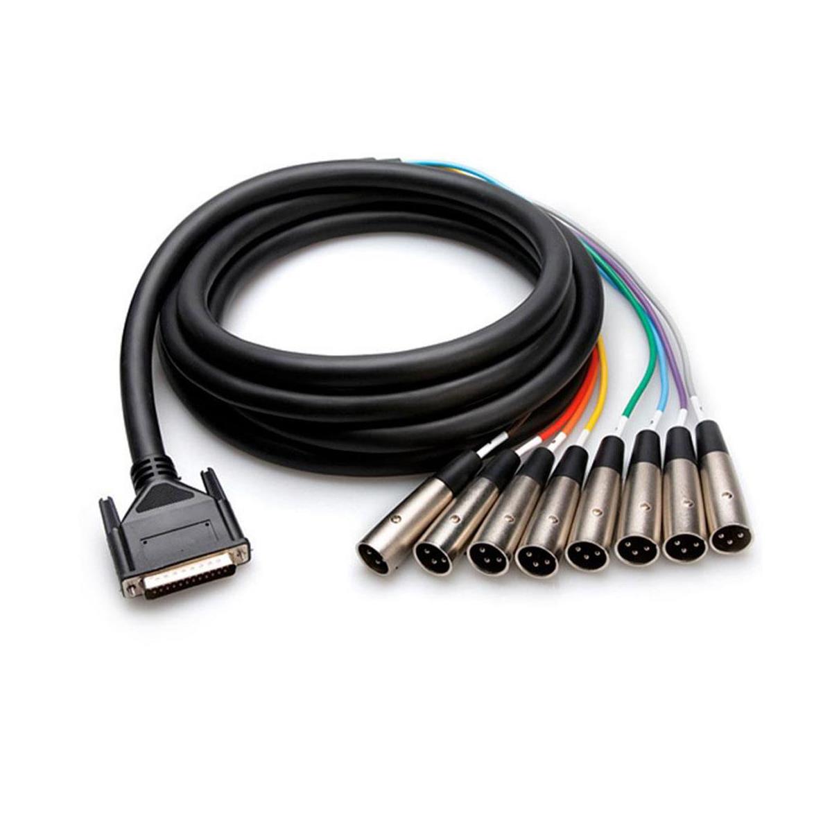 Image of Hosa Technology Hosa 22.96'/7m Male DB-25 to 8-Channel Male 3-Pin XLR Snake Cable