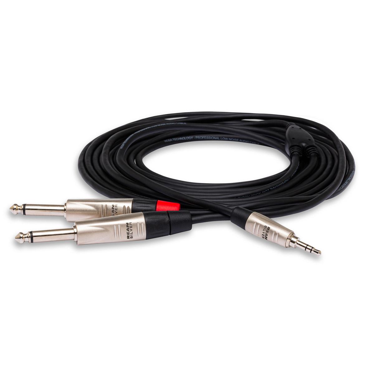 

Hosa Technology Hosa Pro 3' Stereo Breakout, REAN 3.5mm TRS to Dual 1/4" TS