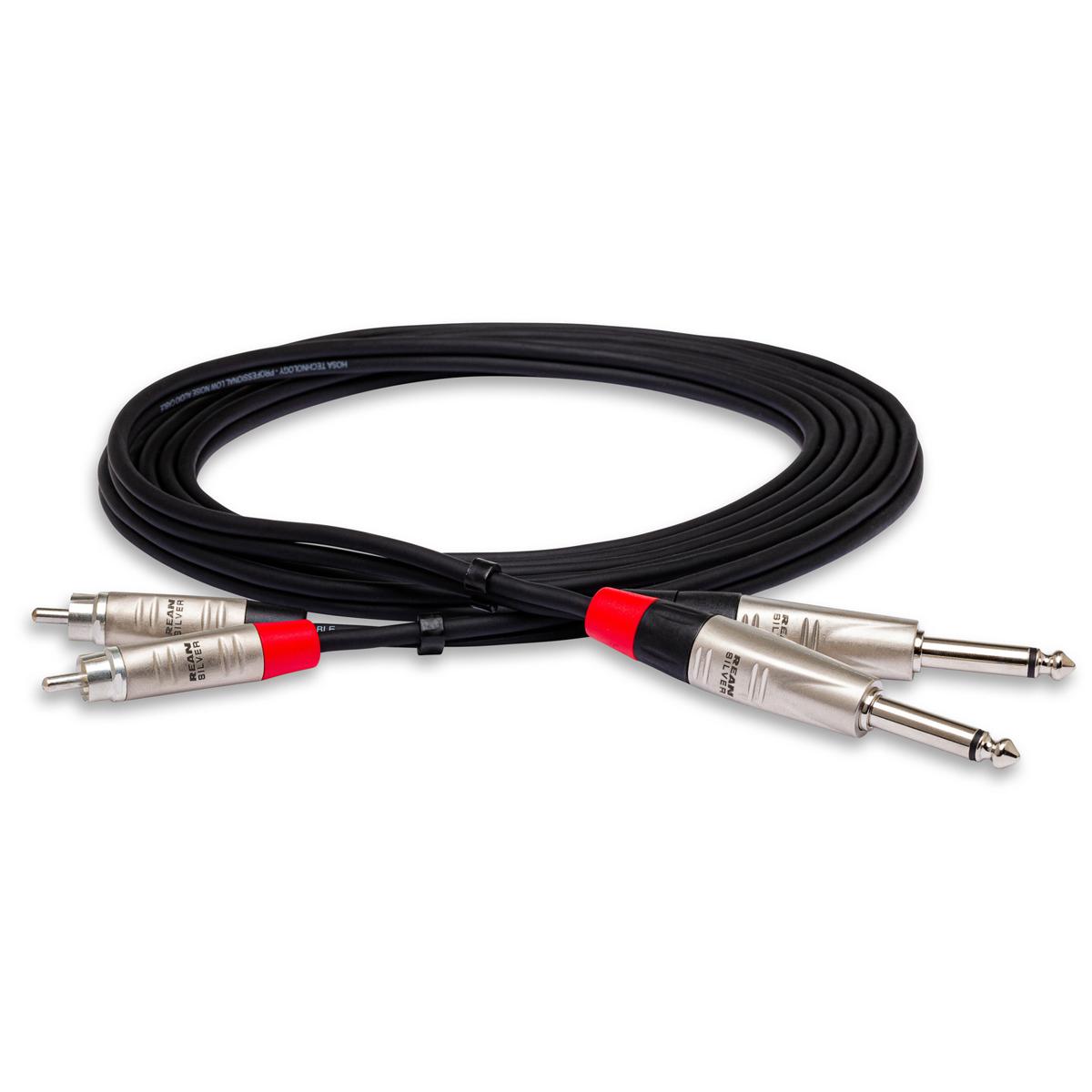 

Hosa Technology Pro Stereo Interconnect Dual REAN 1/4" TS to RCA Cable, 1.5'