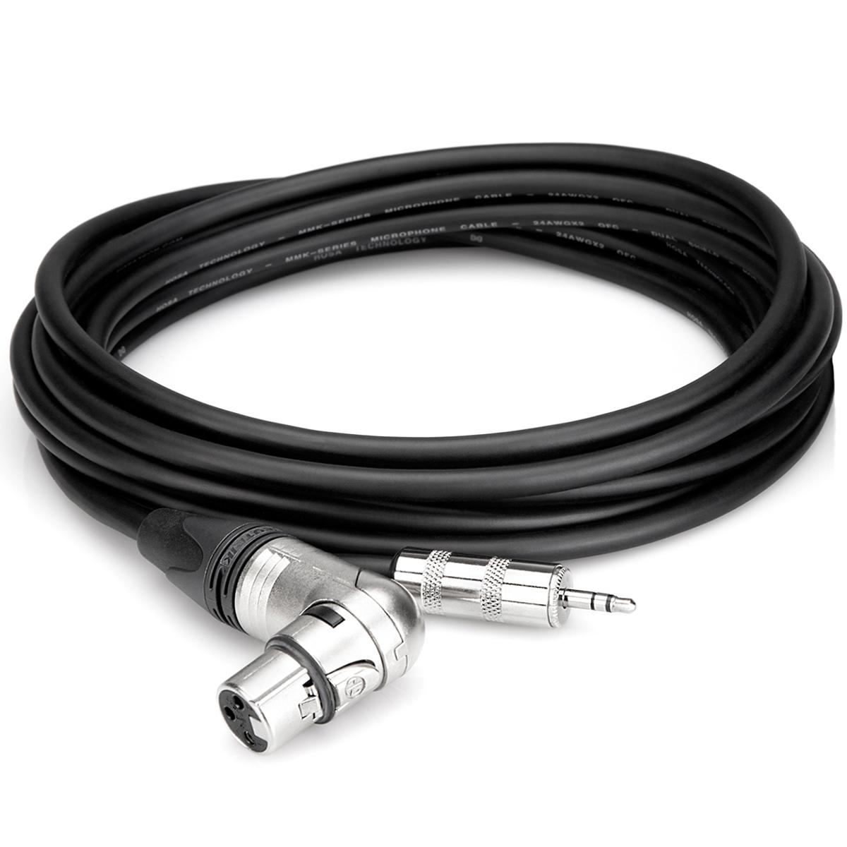 

Hosa Technology Camcorder Microphone Cable, Neutrik RA XLR3F to 3.5mm TRS, 1.5'