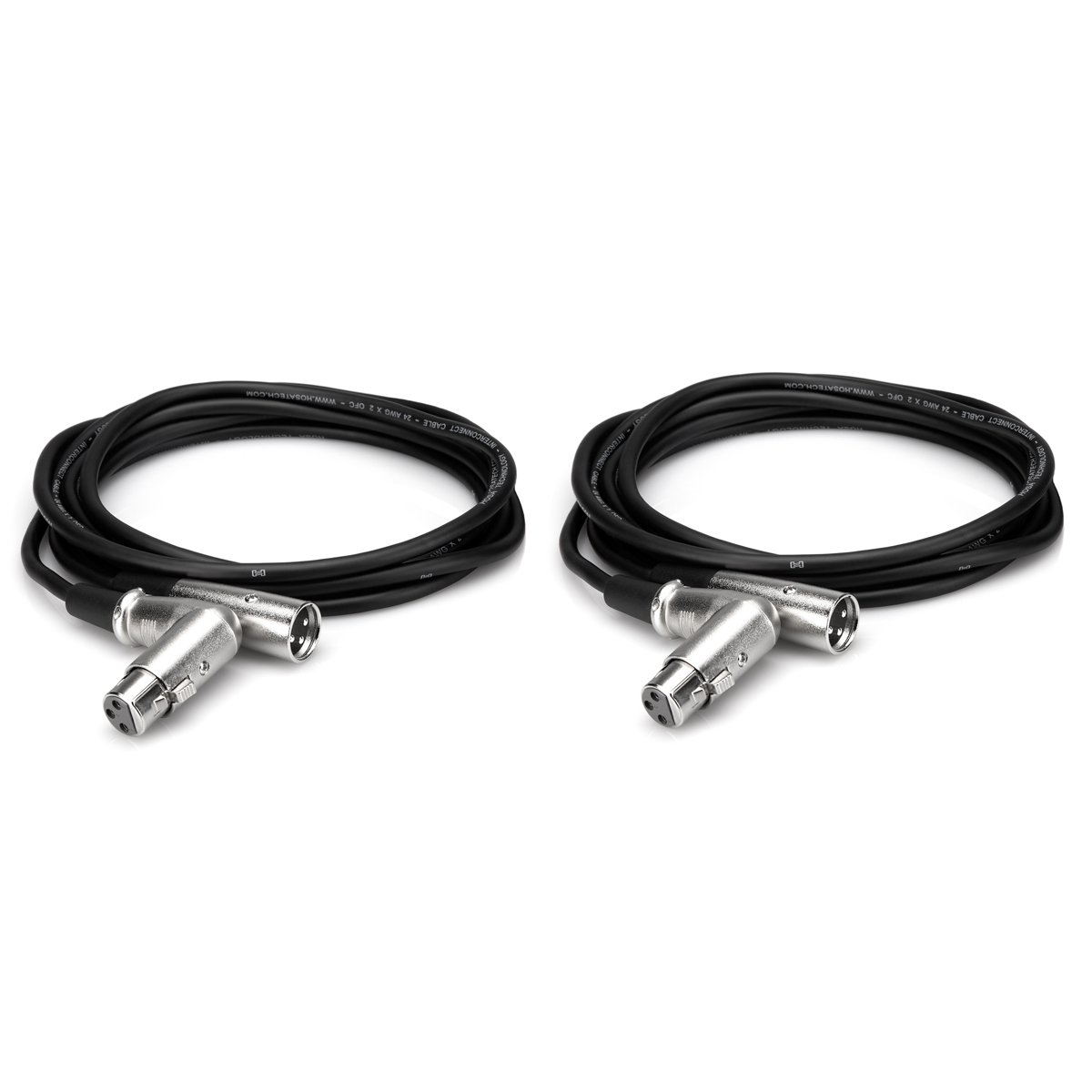 

Hosa Technology Hosa 1.5' 3 Pin XLR Straight M to Right Angle XLR F Balanced Audio Cable, 2-Pack