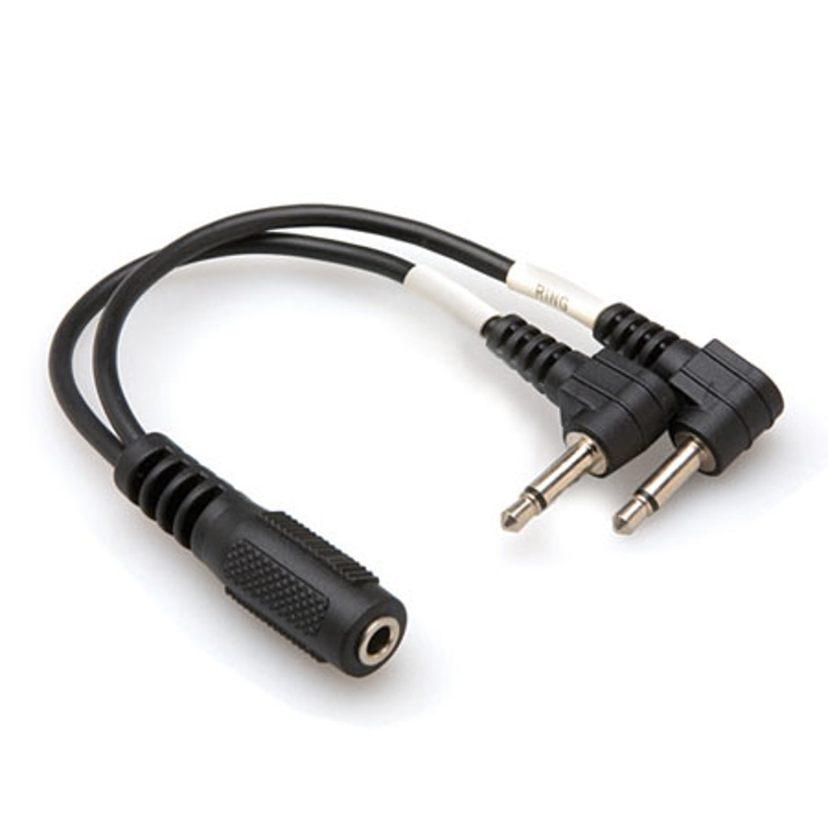 

Hosa Technology Hosa Dual 3.5 mm TS to 3.5 mm TRS Female Air Travel Headphone Adapter, 6"/15cm