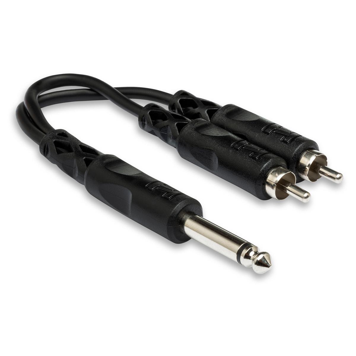 

Hosa Technology Hosa 6in Mono 1/4in Male to Two RCA Male Y-Cable