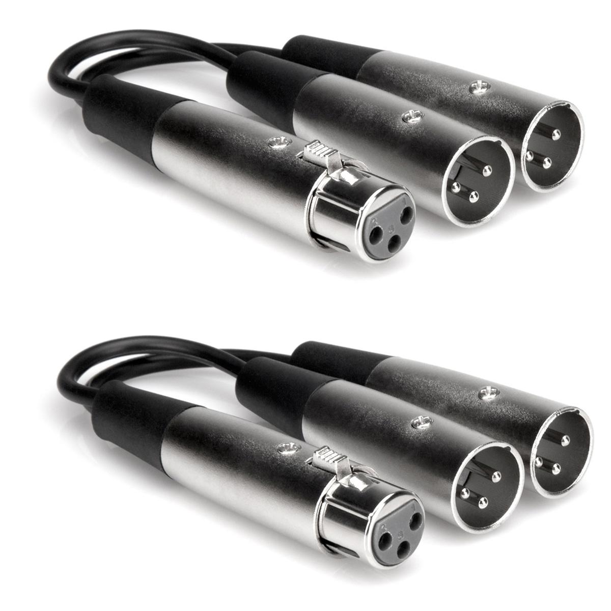 

Hosa Technology Hosa 2x 6in 3-Pin XLR Female to 2-XLR Male Y-Cable