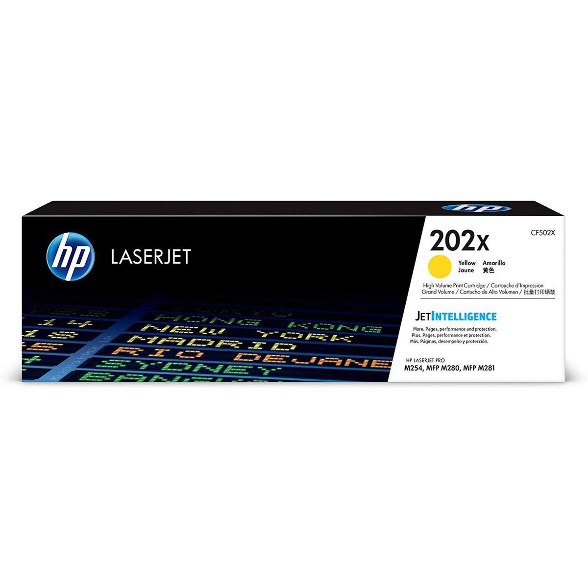 

HP 202X High Yield Yellow Original LaserJet Toner Cartridge for M281fdw & M254dw