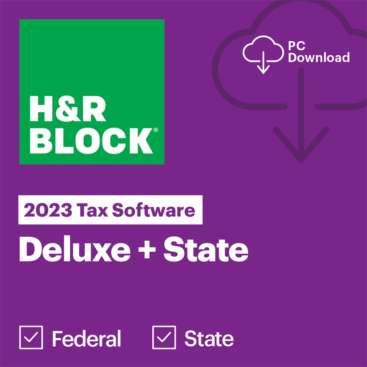 

H&R Block Tax Software Deluxe with State 2023 for Windows, 1-User, Download