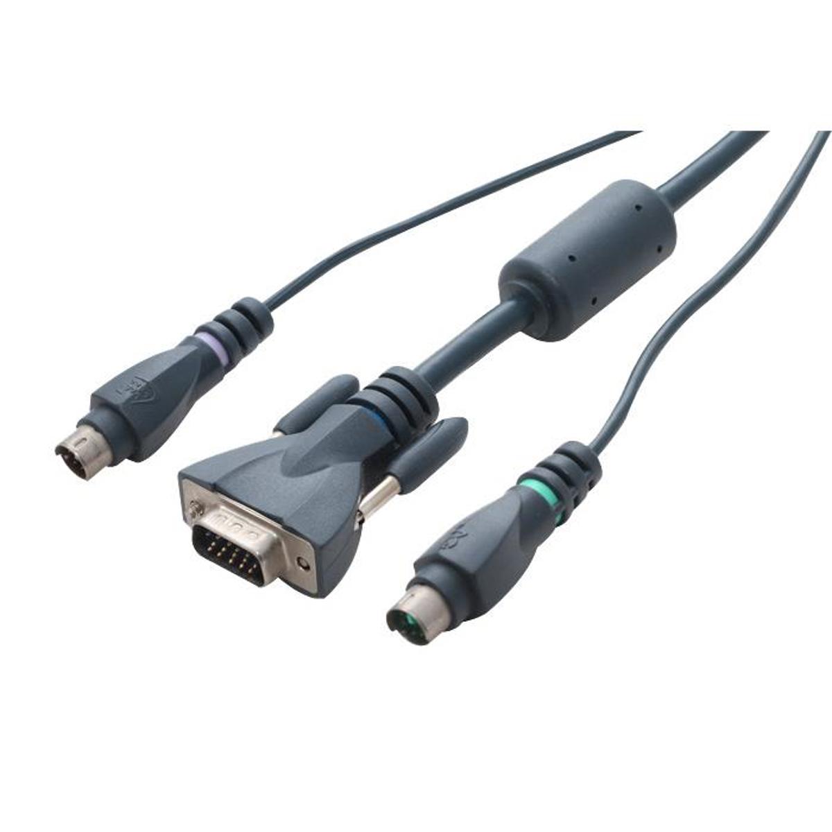 

Hall Research 6' HD15 (VGA) Male to HD15 Male Cable with 2x Mini Din 6 Connector