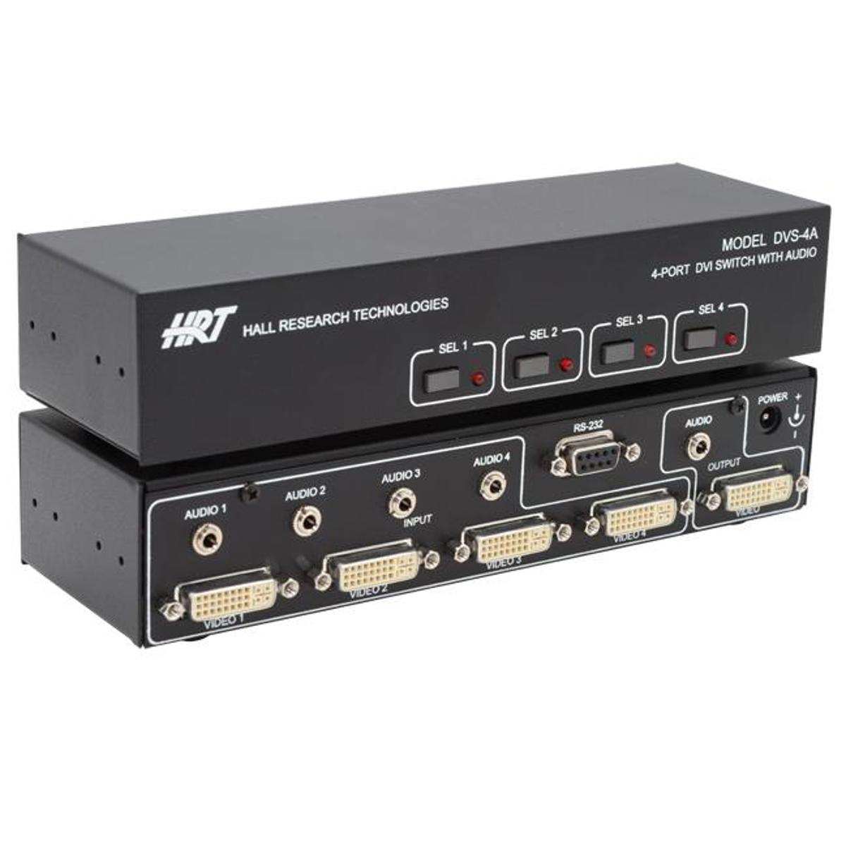 Image of Hall Research DVS-4A 4x1 DVI Switch with Audio