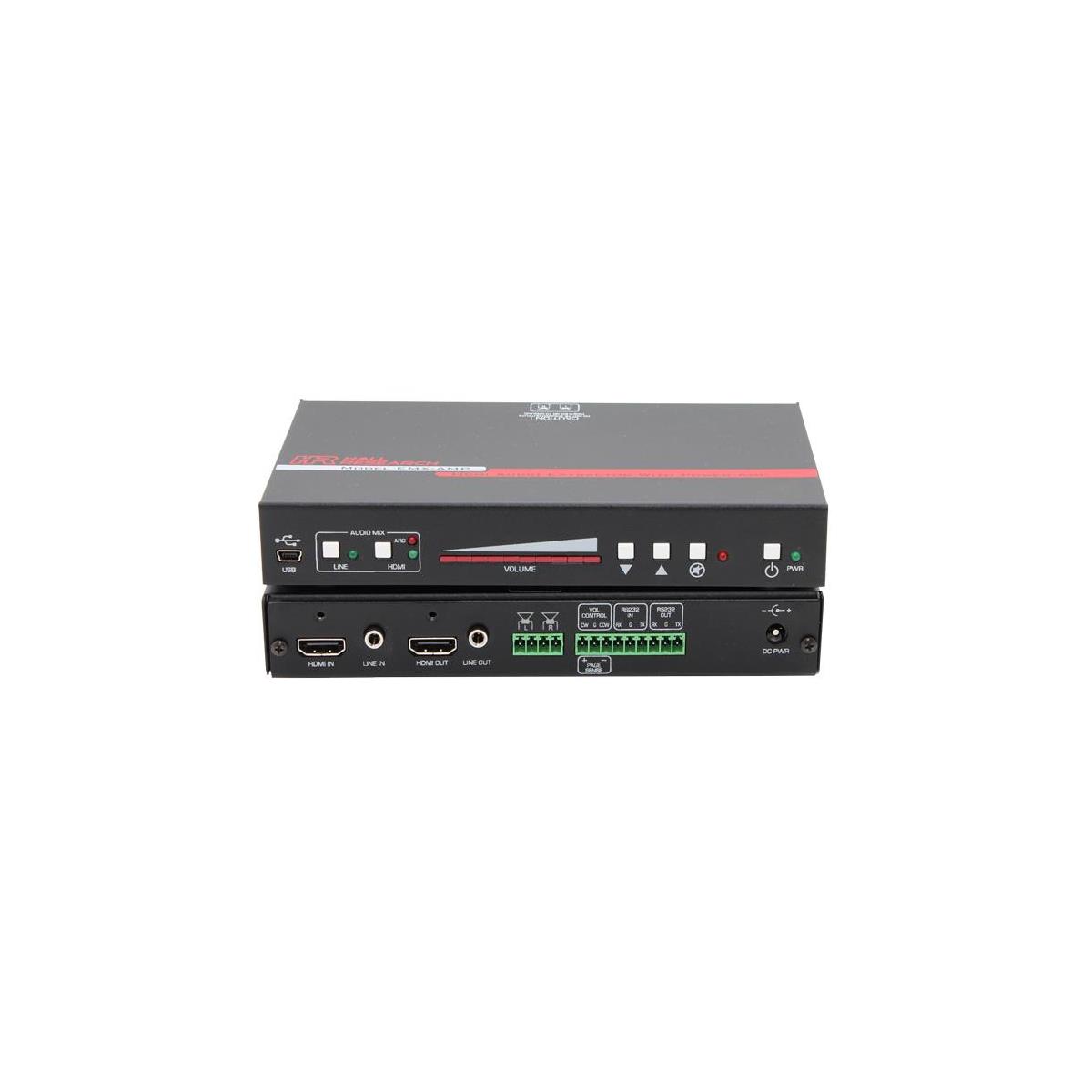 Image of Hall Research EMX-AMP 4K HDMI Audio Extractor with Audio Amplifier