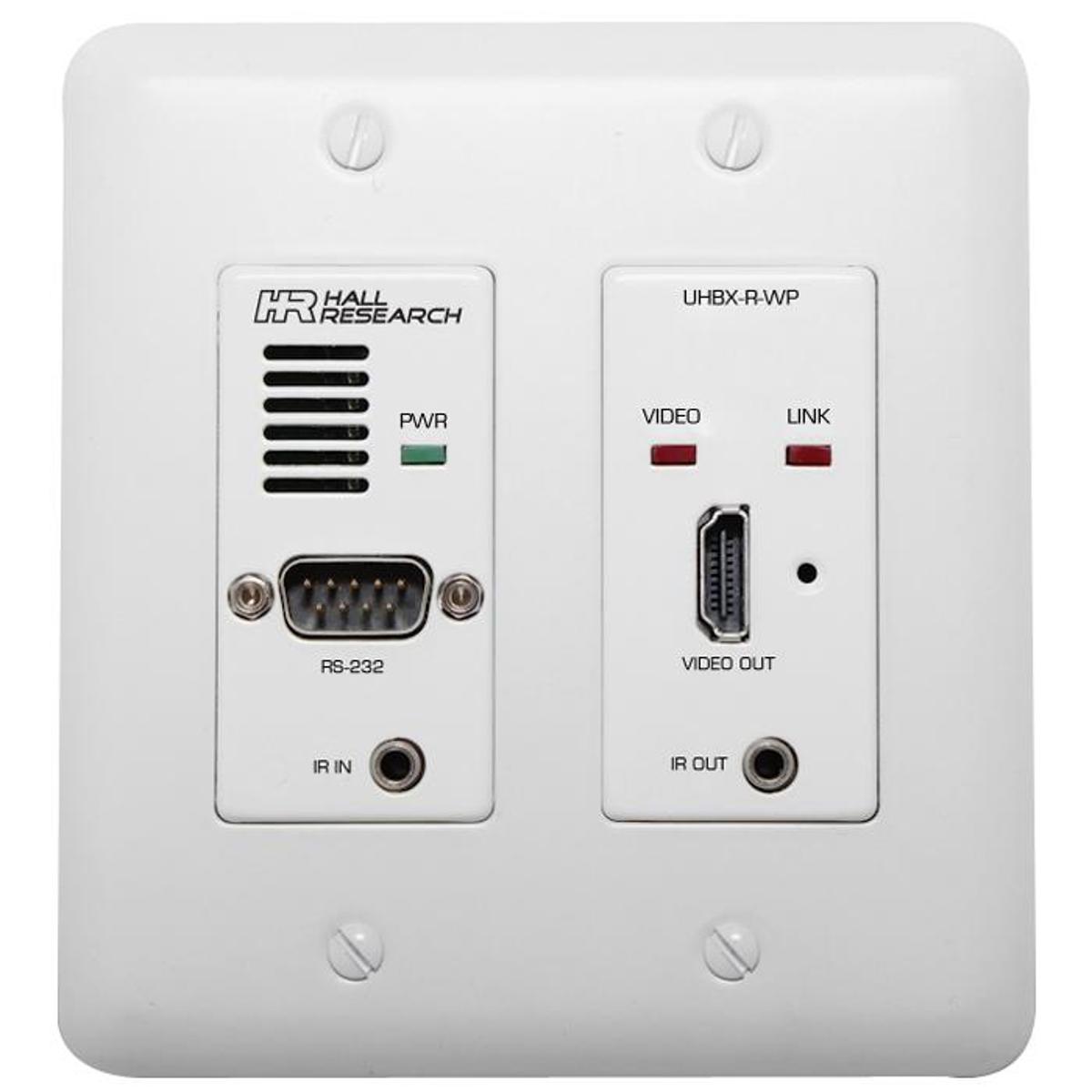 

Hall Research UHBX-R-WP HDBaseT Wall Plate Receiver with IR, RS-232 and PoH