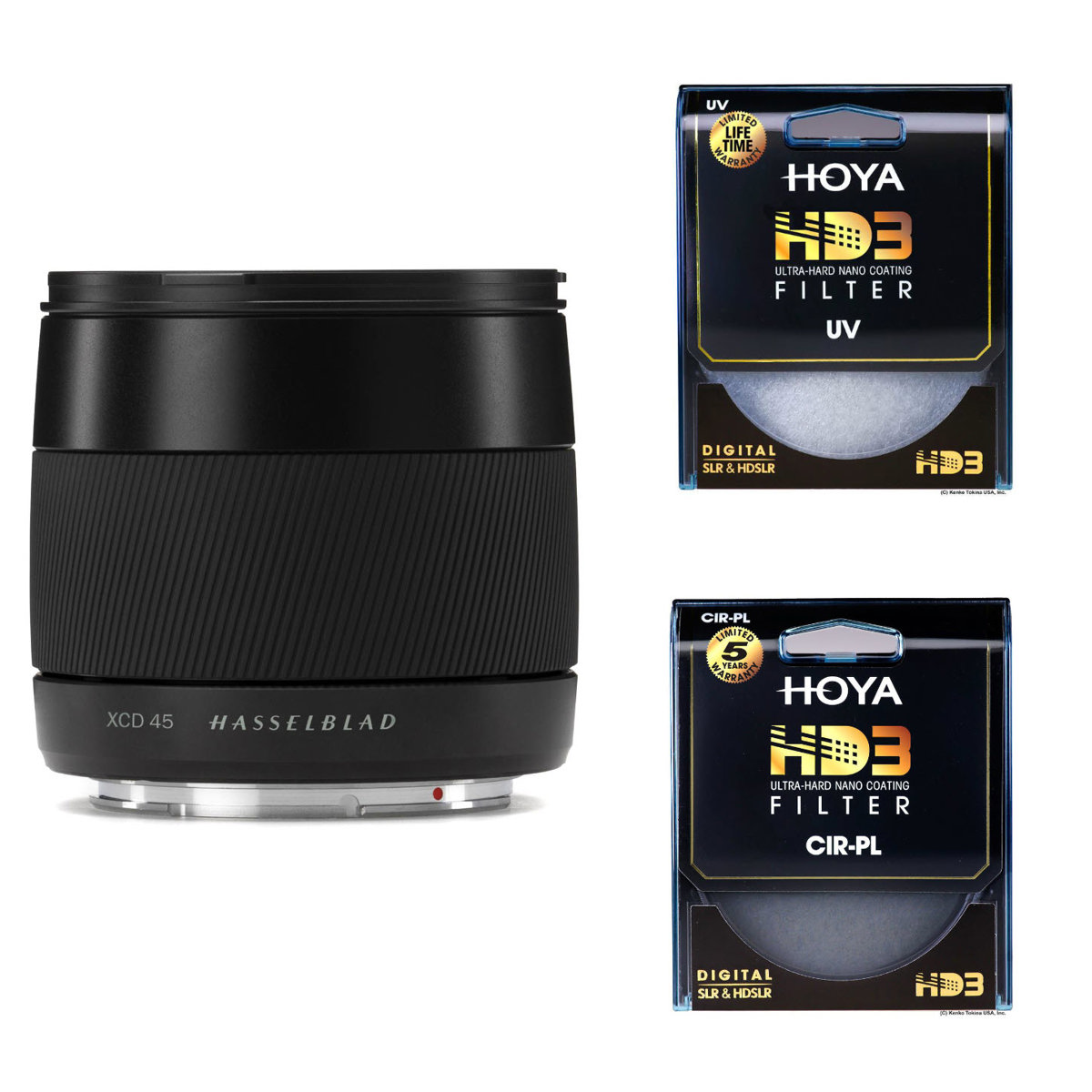 

Hasselblad 45mm f/3.5 XCD Lens for X1D with Hoya 67mm HD3 UV+CPL Filter Kit