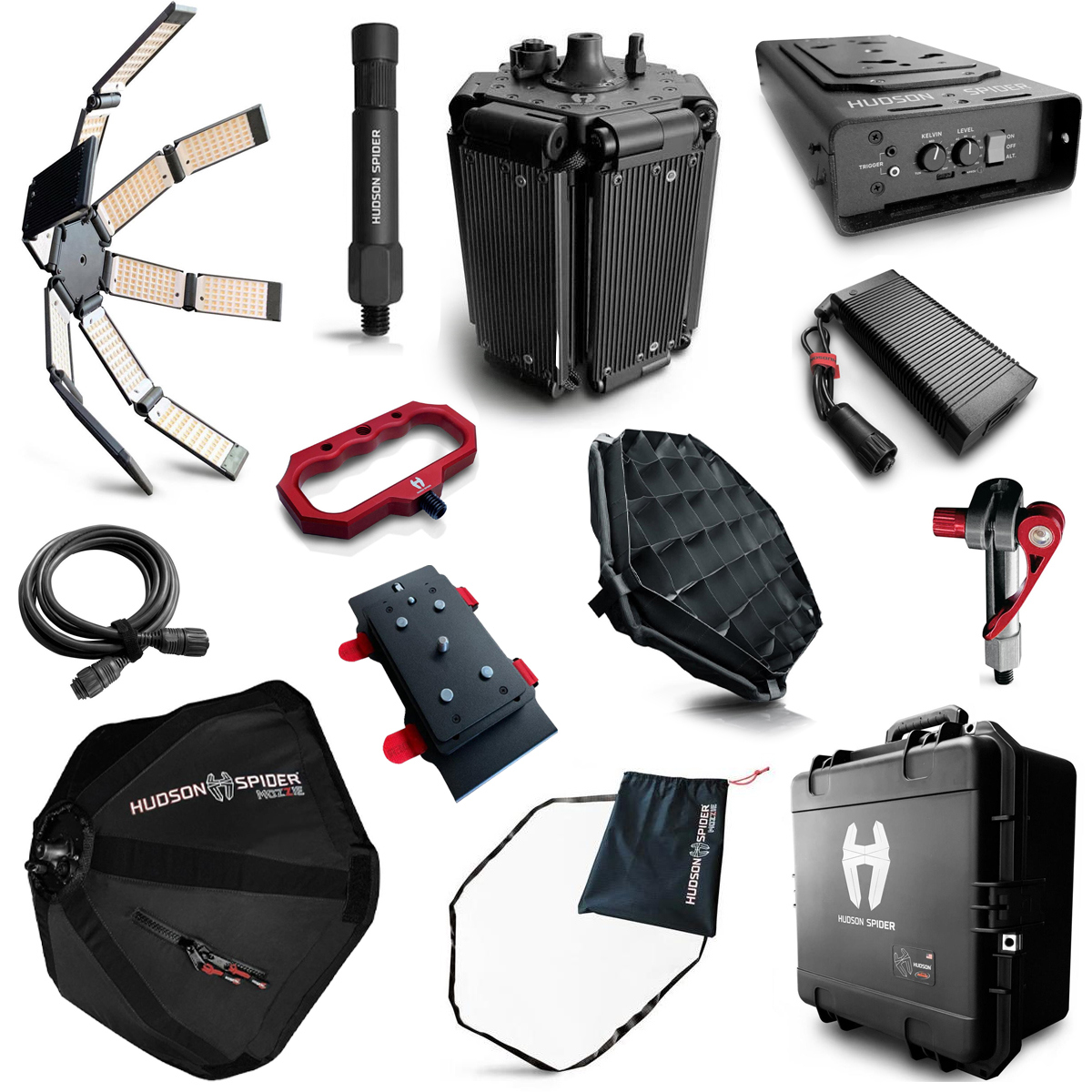 

Hudson Spider MOZZIE Deluxe Lamp Kit, LCD/Soft Eggcrate, Snap Teaser, V-Mount