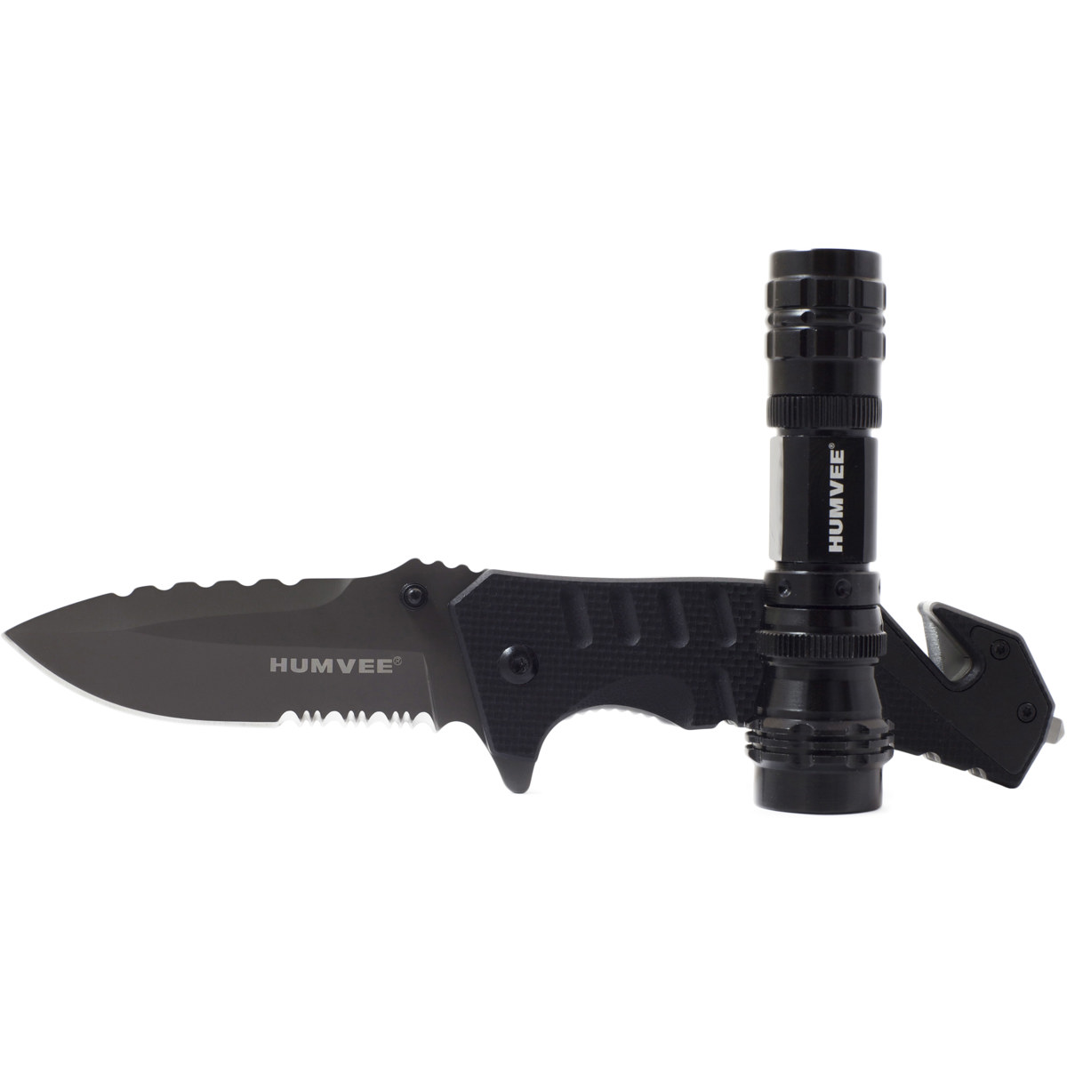 

Humvee Gear CampCo Humvee Emergency Rescue Knife and LED Combo, Black