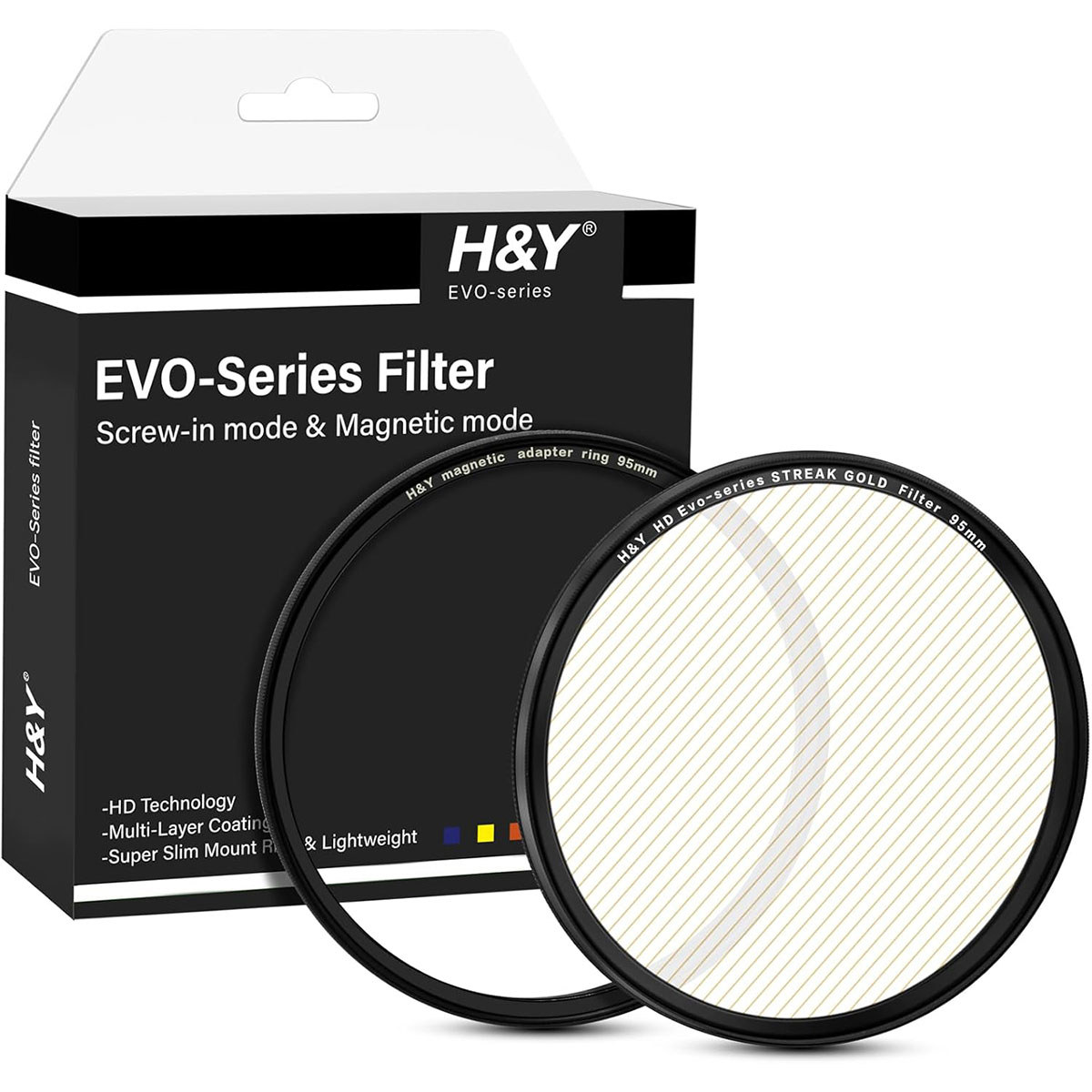 

H&Y HD EVO-Series Magnetic Streak Effect Filter Gold 95mm