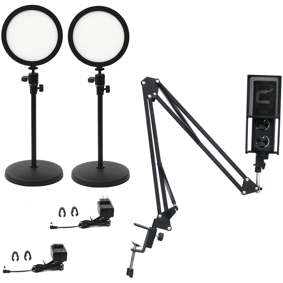 

Ikan Homestream Video Kit #2 with 2x Desktop Lights and Podcast Microphone