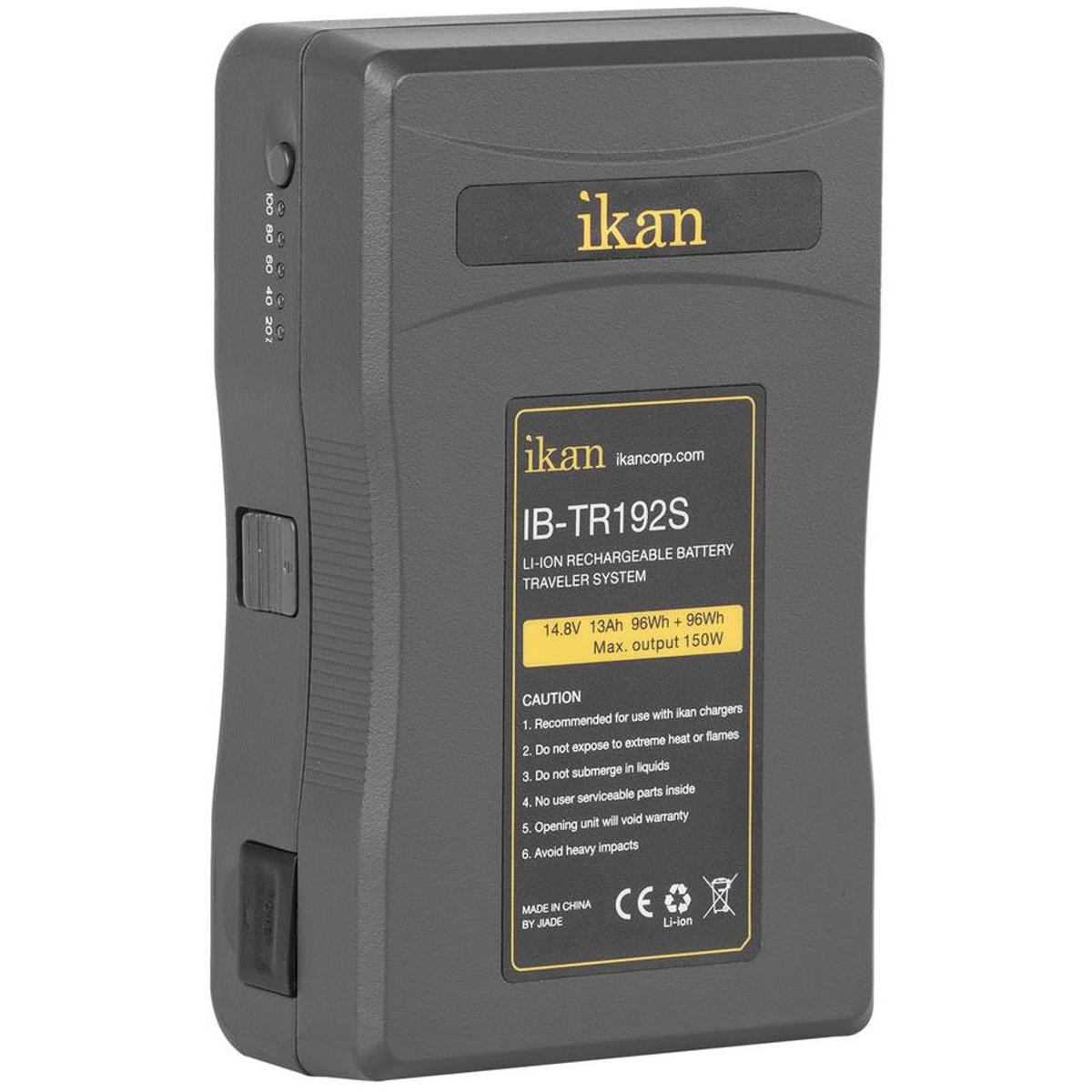 

Ikan 13Ah/192Wh (96Wh x 2) 14.8V Li-Ion Pro Battery, V-Mount