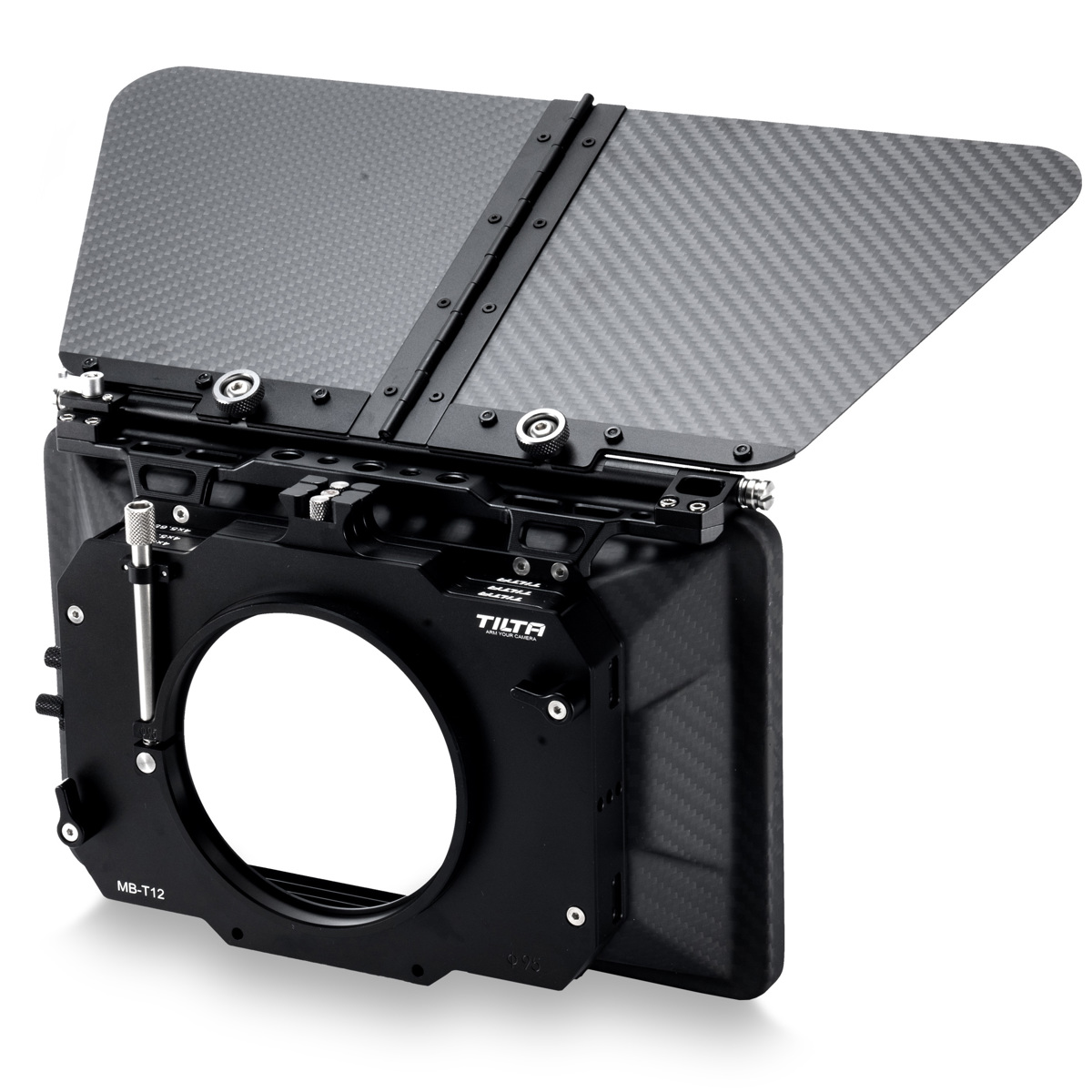 

Tilta MB-T12 3-Stage 4x5.65" Carbon Fiber Clamp On Matte Box w/Single 95mm Back