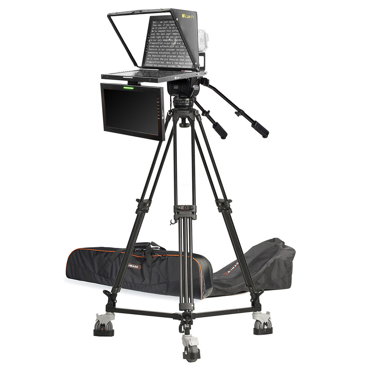 

Ikan 19" SDI Widescreen Teleprompter with Talent Monitor, Tripod & Dolly Turnkey