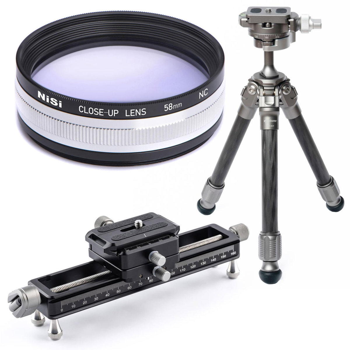 

NiSi Close-Up Lens Kit NC 58mm with 49 & 52mm Adapters with Focus Rail, Tripod