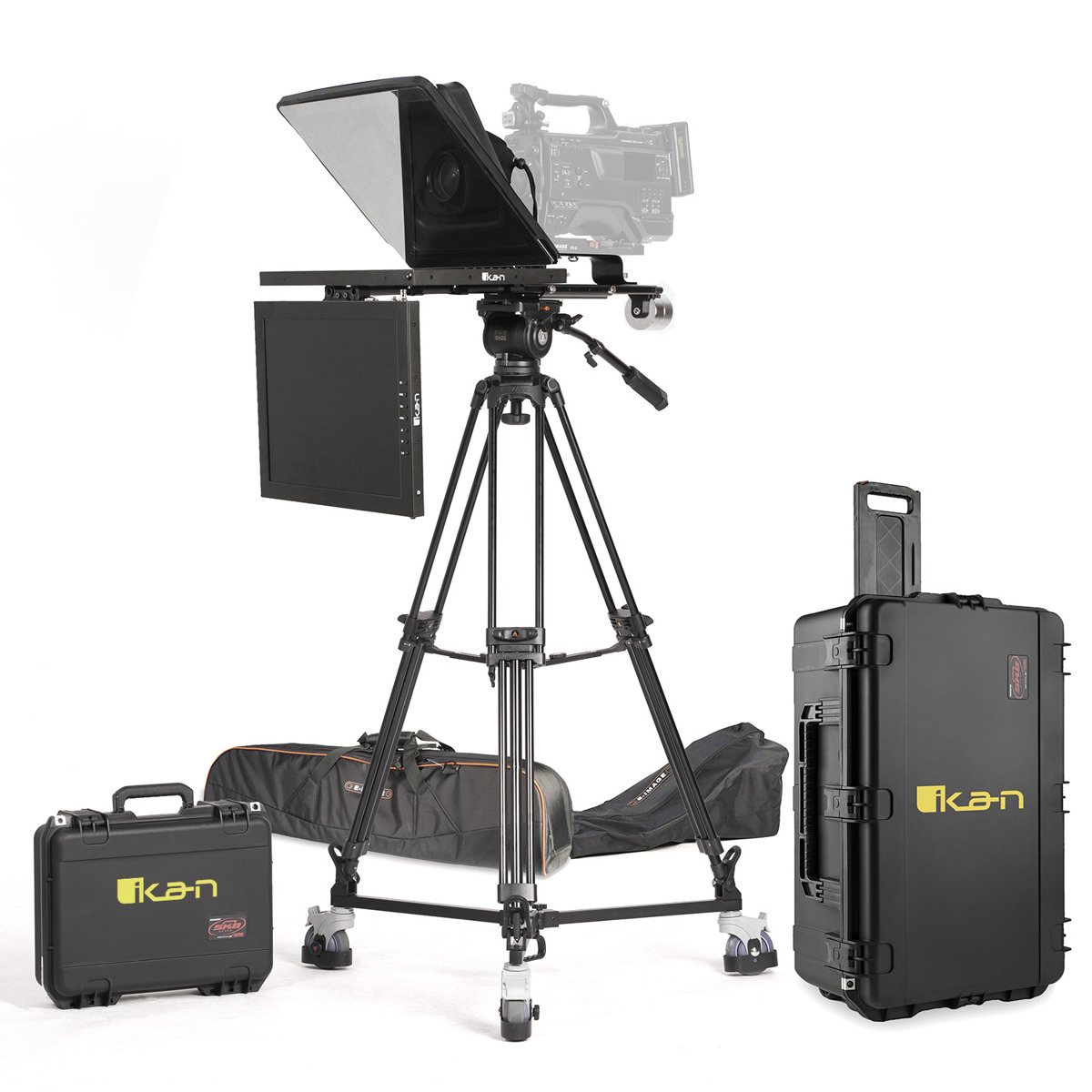 

Ikan 15" Professional High Bright SDI Teleprompter w/Tripod,Dolly,Talent Monitor