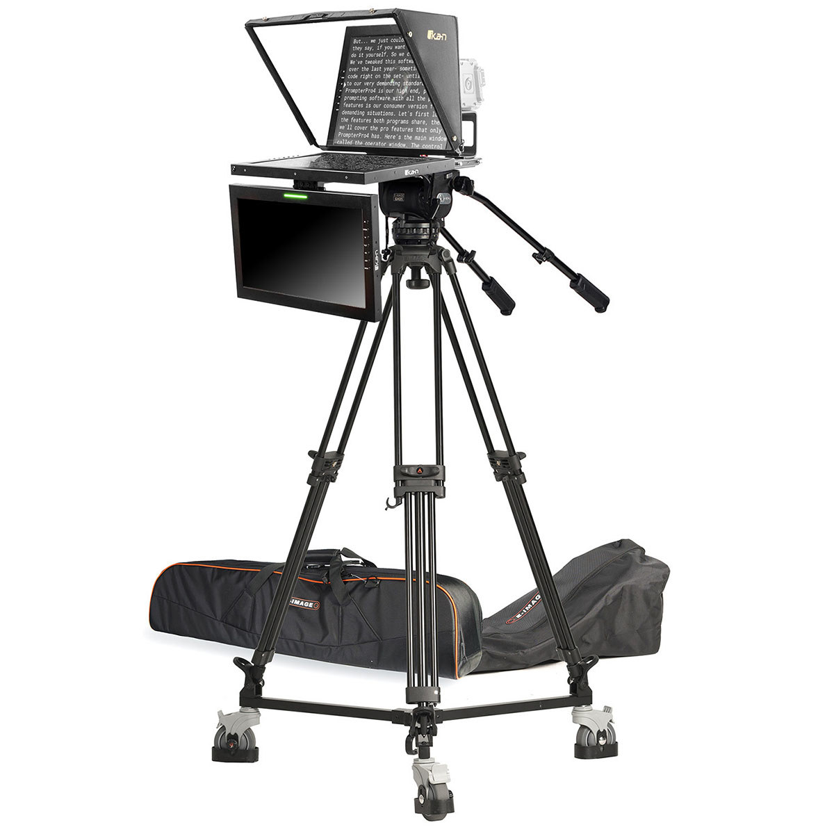 

Ikan 19" SDI Teleprompter with Widescreen Talent Monitor, Tripod & Dolly Turnkey