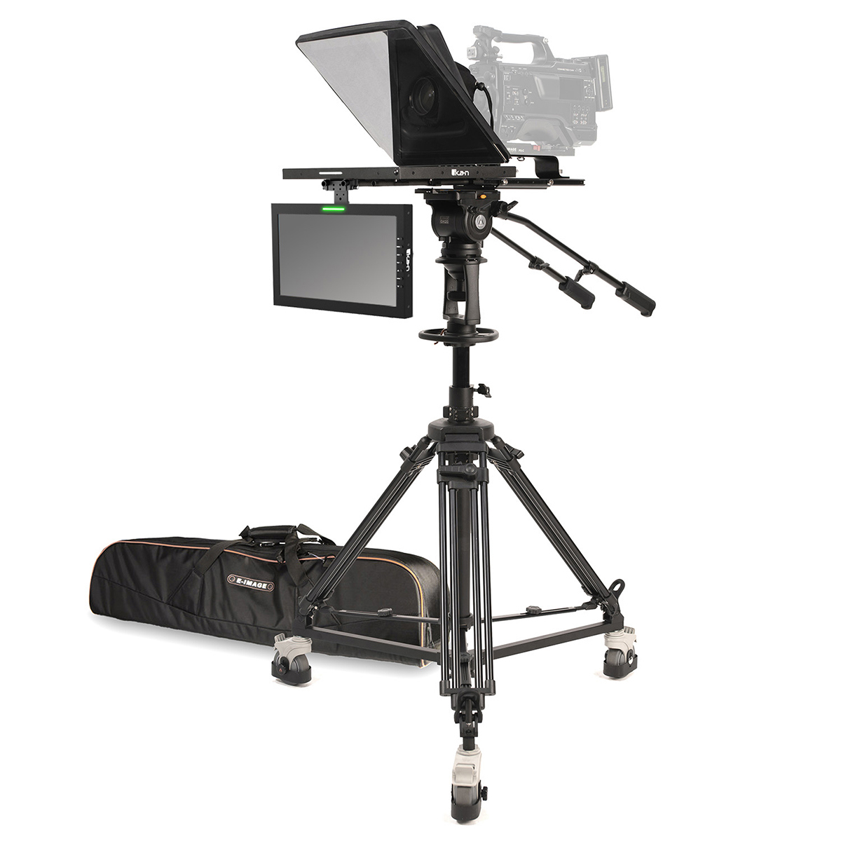 

Ikan 15" 3G-SDI Teleprompter w/Pedestal, Dolly Turnkey,Widescreen Talent Monitor