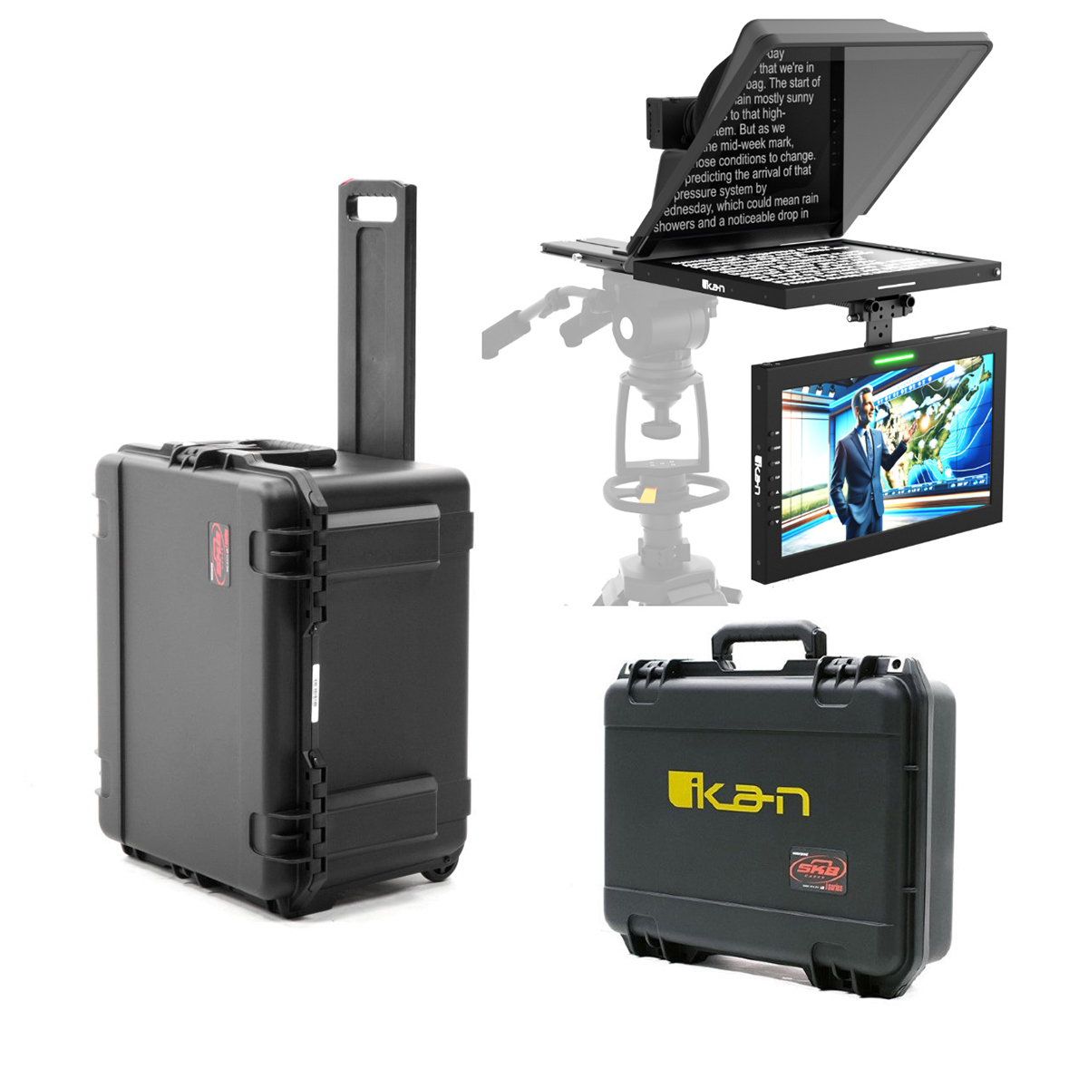 

Ikan 15" 3G-SDI High-Bright Teleprompter with Widescreen Talent Monitor & Cases