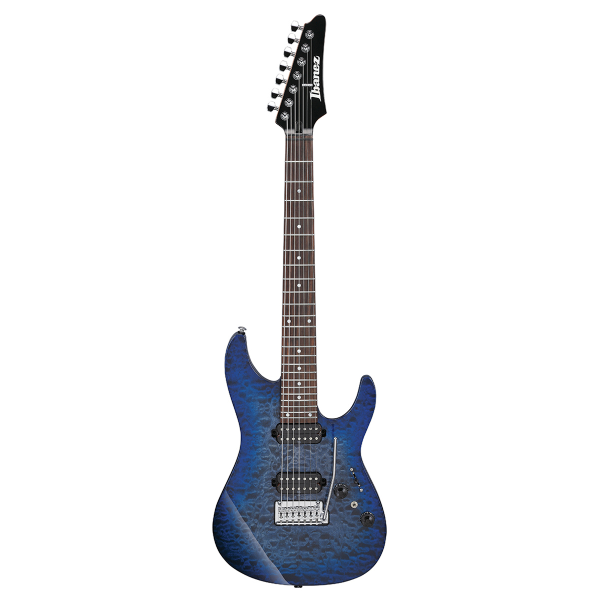 

Ibanez AZ Premium Series AZ427P2QM 7-String Electric Guitar, Twilight Blue Burst