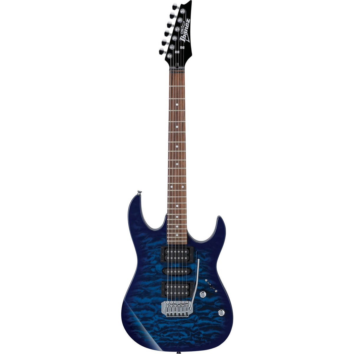

Ibanez GIO GRX70QA Electric Guitar, Rosewood Fretboard, Transparent Blue Burst