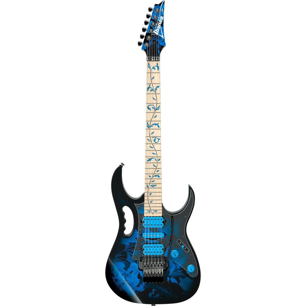 

Ibanez Steve Vai Signature Premium JEM77P Electric Guitar, Blue Floral Pattern