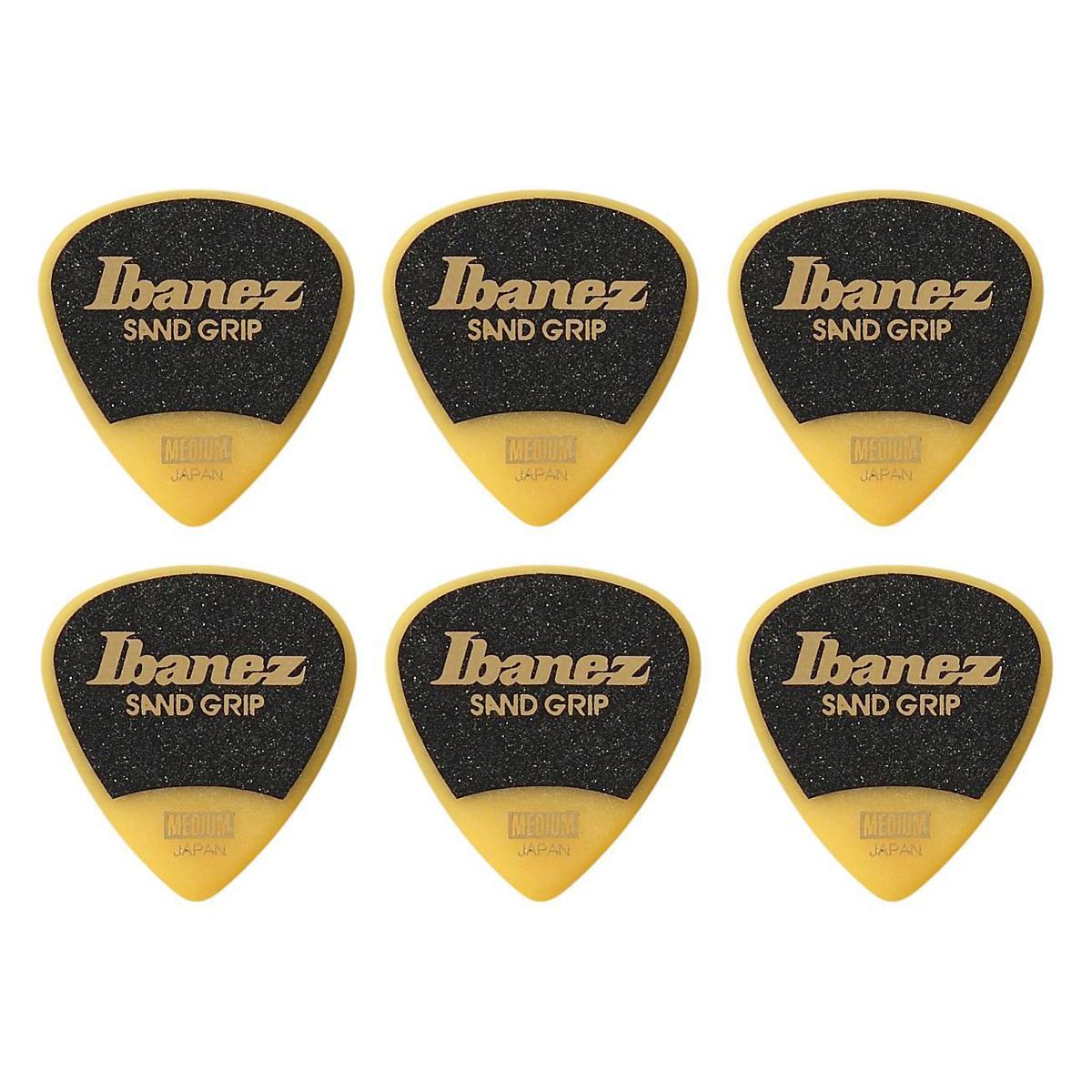 

Ibanez 0.8mm Thickness Pick, Grip Wizard, Sand Grip, Medium, 6 Pack, Yellow