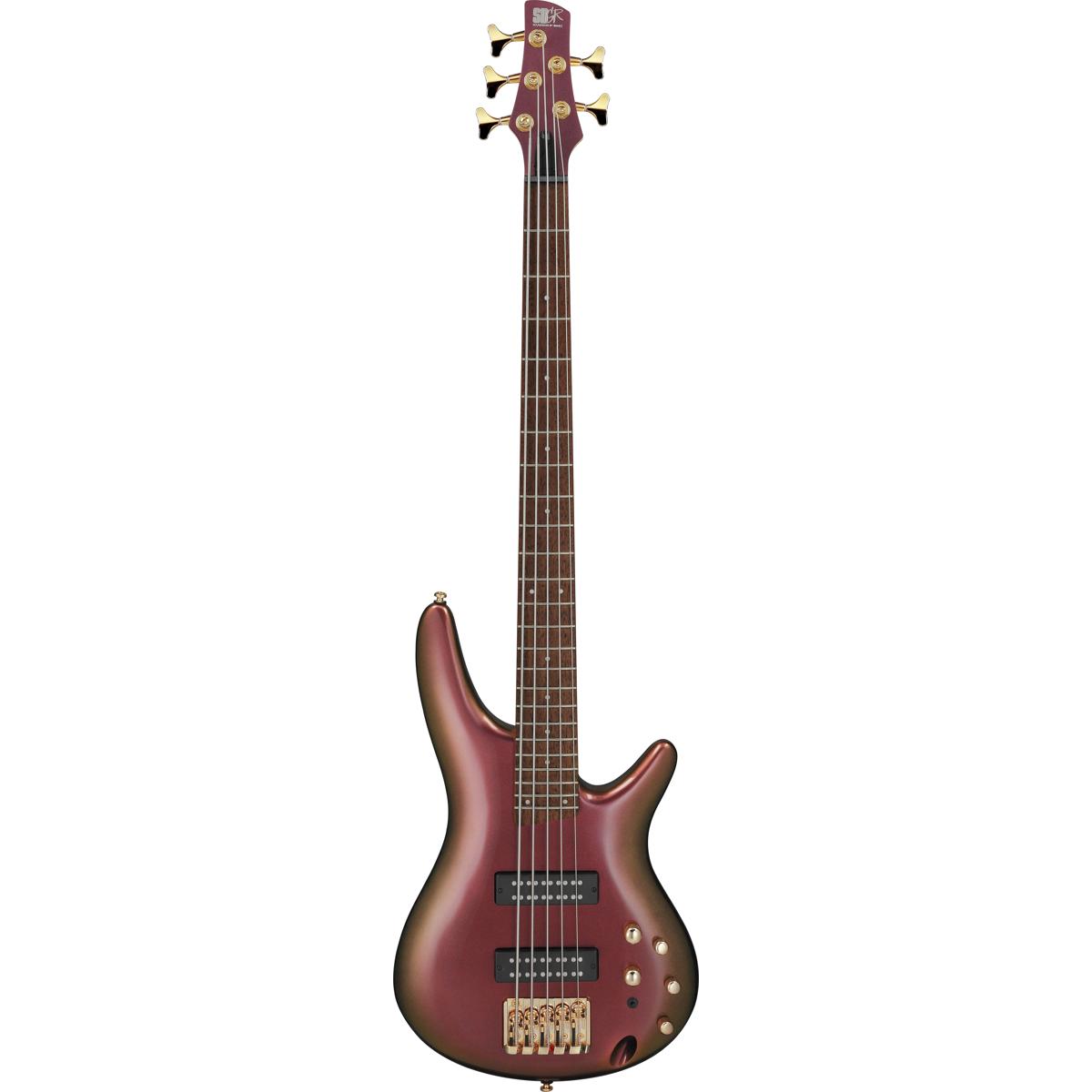 

Ibanez SR Standard SR305EDX 5-String Electric Bass Guitar, Rose Gold Chameleon