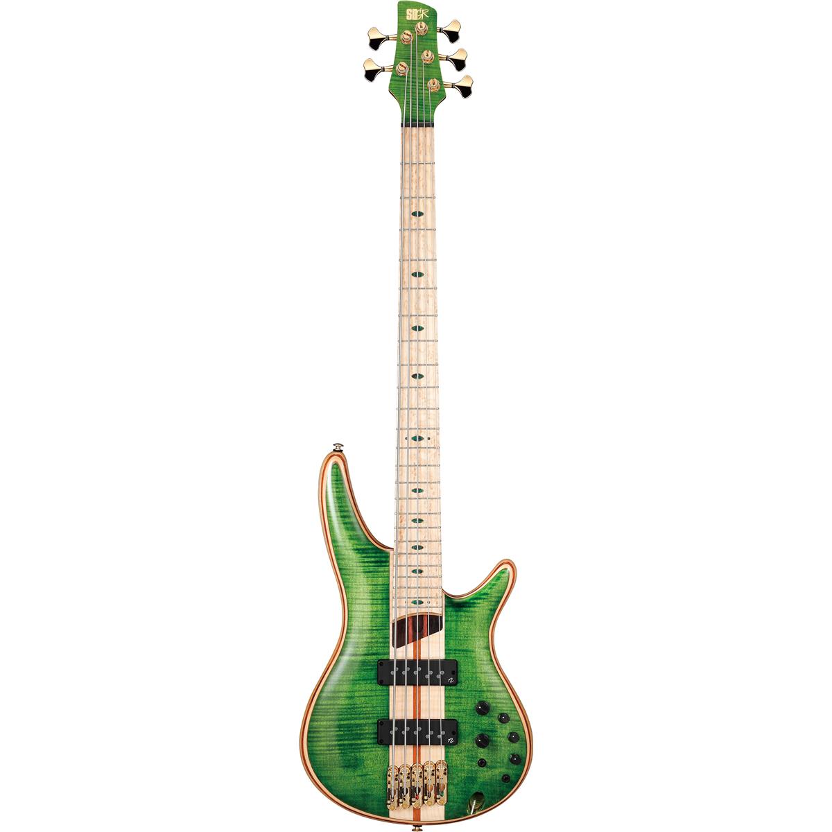 Ibanez SR Premium SR5FMDX 5-String Electric Bass Guitar, Emerald Green Low Gloss -  SR5FMDXEGL